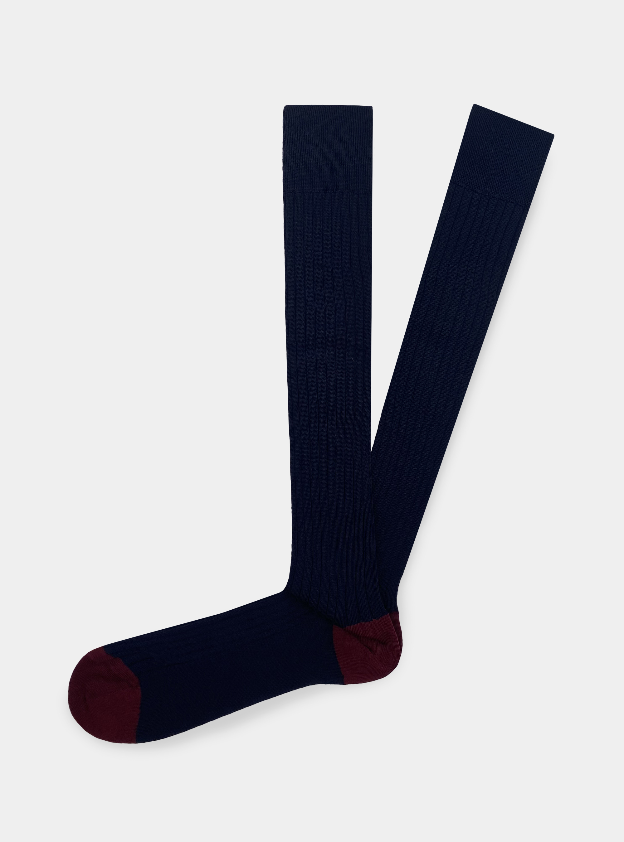 Merino wool blend long socks, NAVY BLUE
