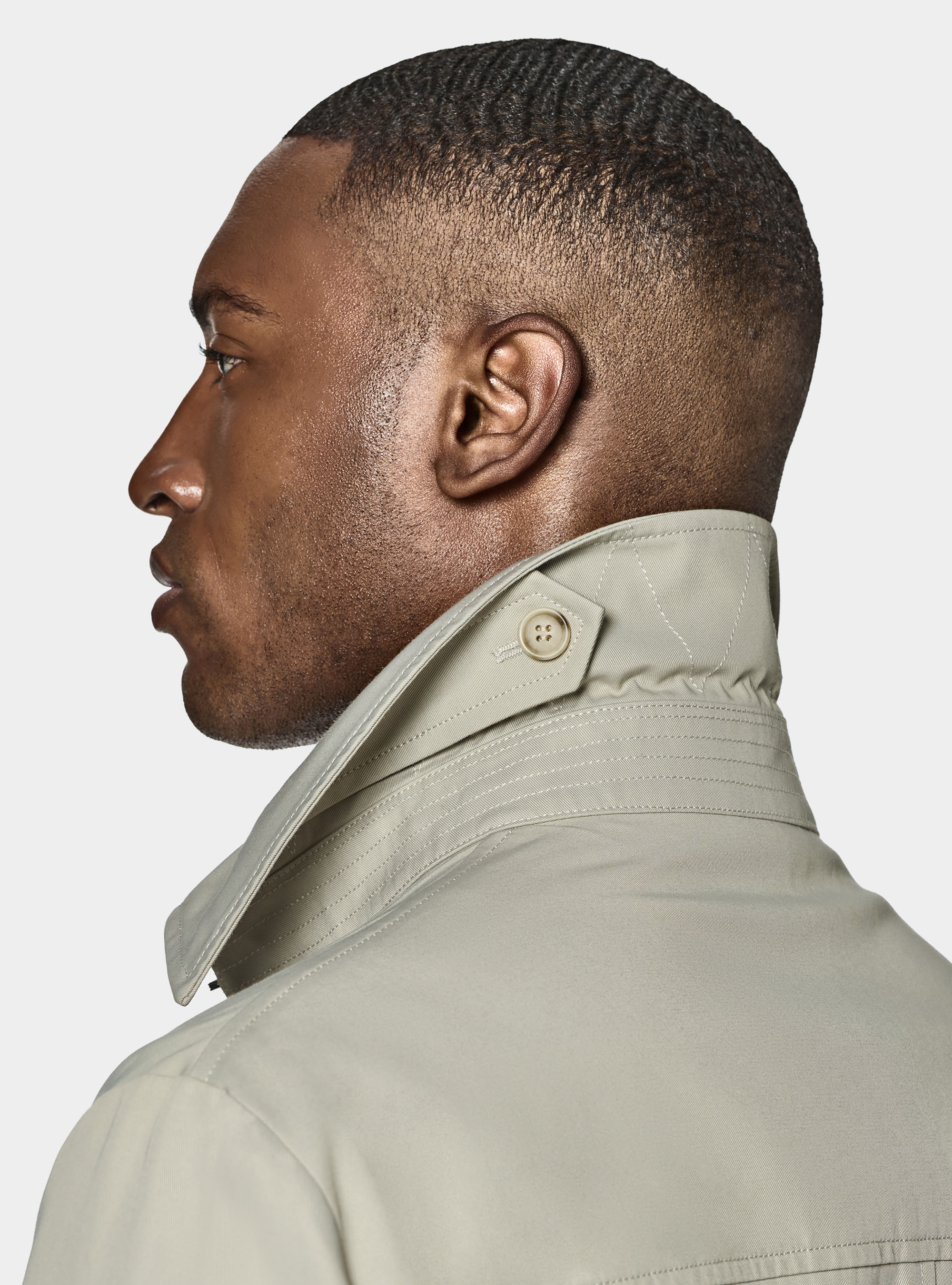 Trench in twill di cotone, ECRU