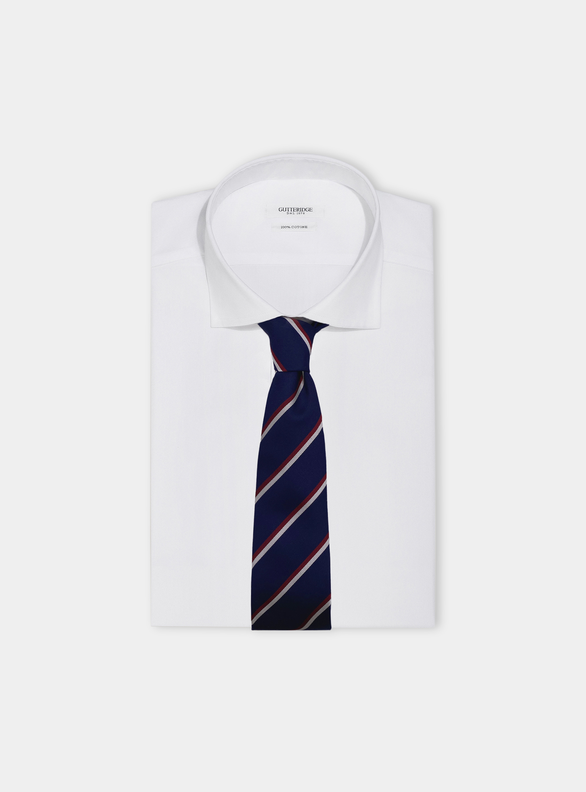 Pure silk regimental tie, NAVY BLUE