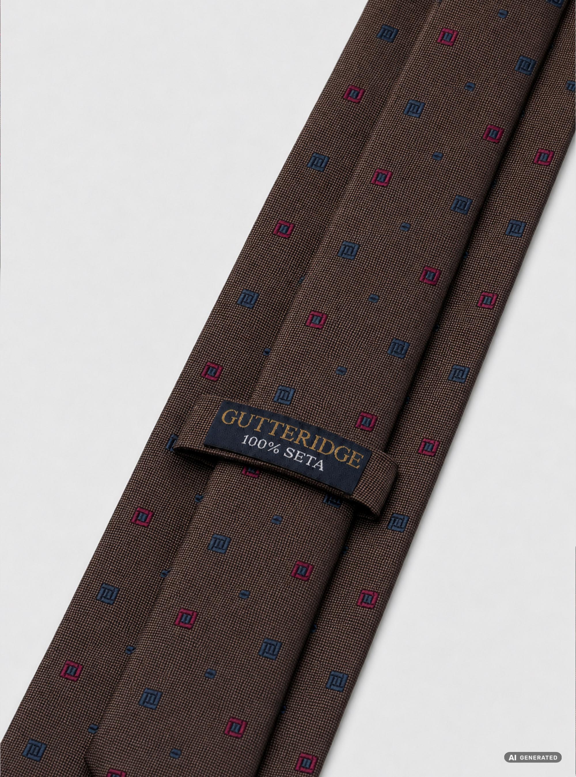 Cravatta in seta jacquard microfantasia, BROWN