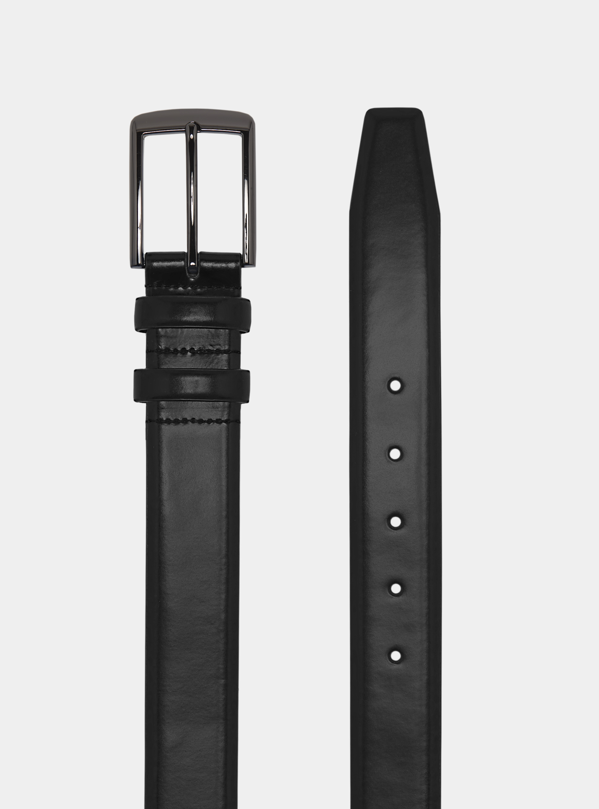 Matt brushed leather belt, BLACK