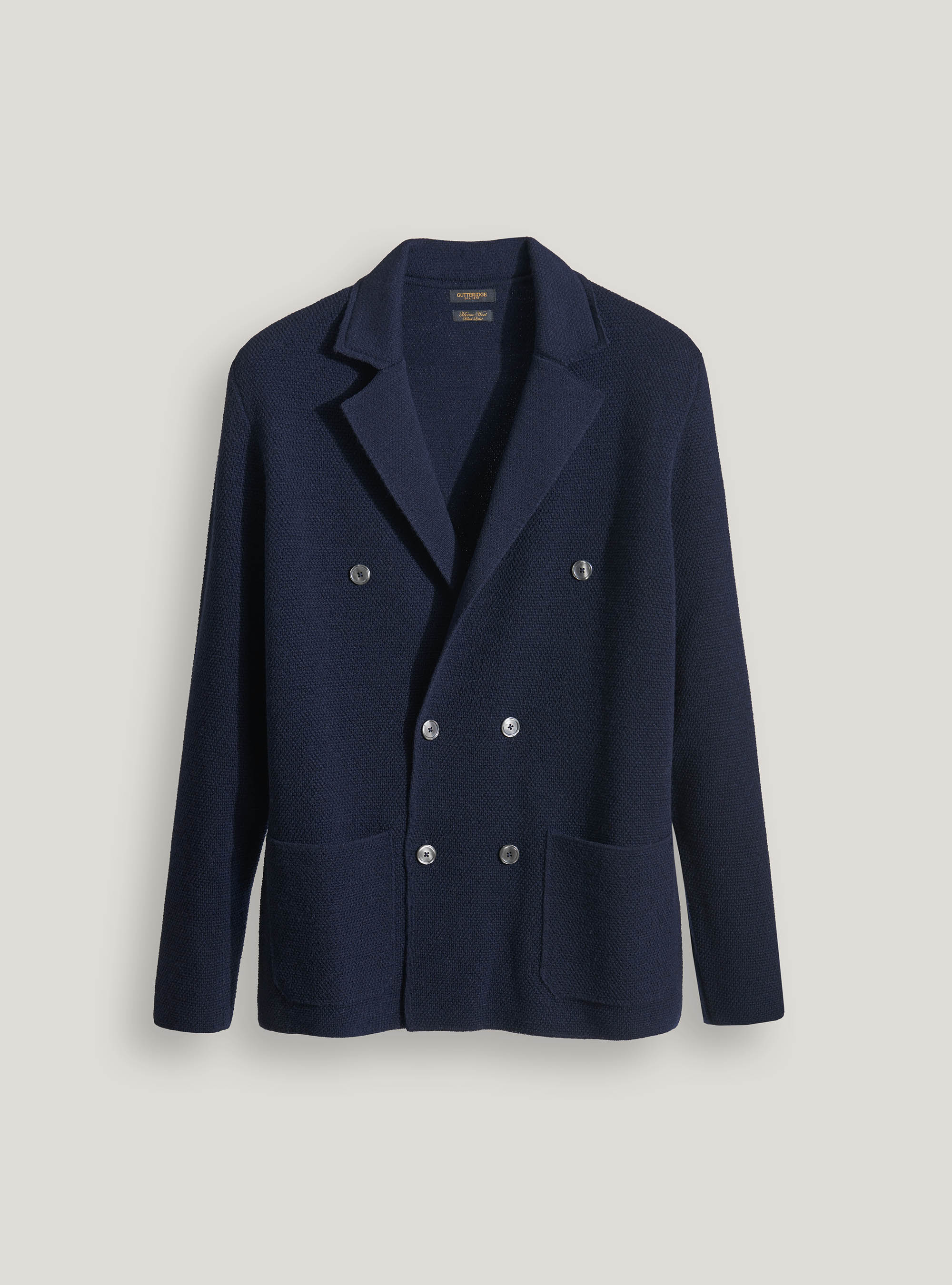 double breasted knit cardigan