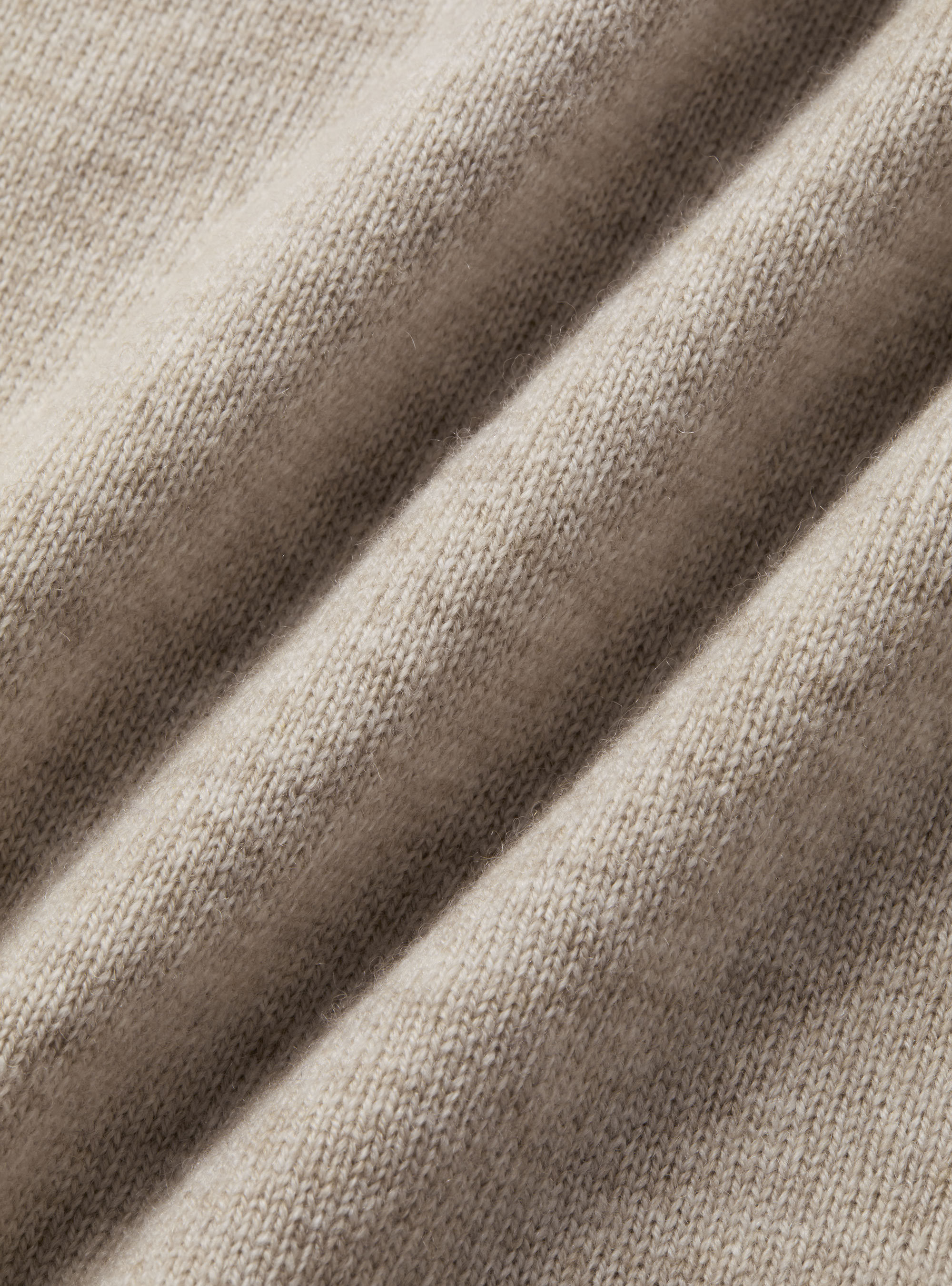 Girocollo in maglia in lana poliammide cashmere, ECRU