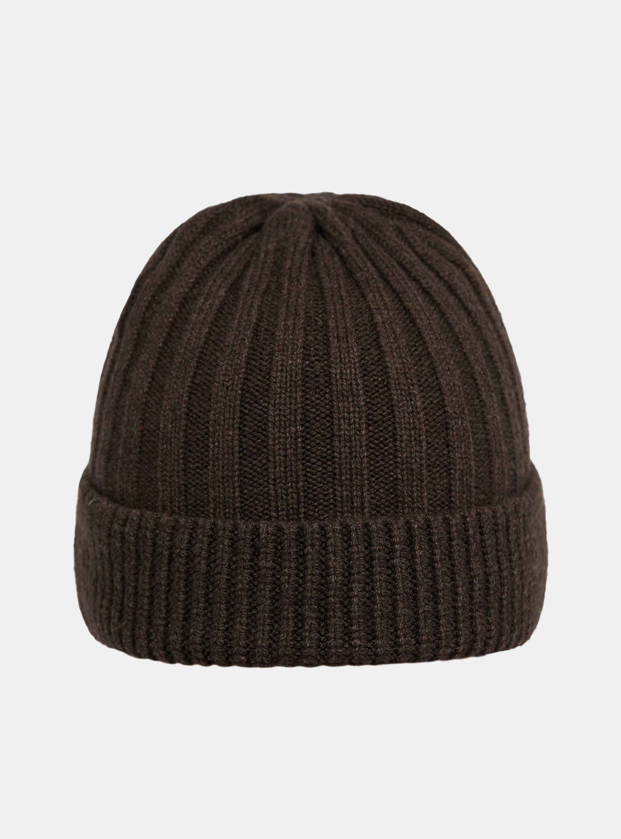 English rib cashmere blend beanie, BROWN