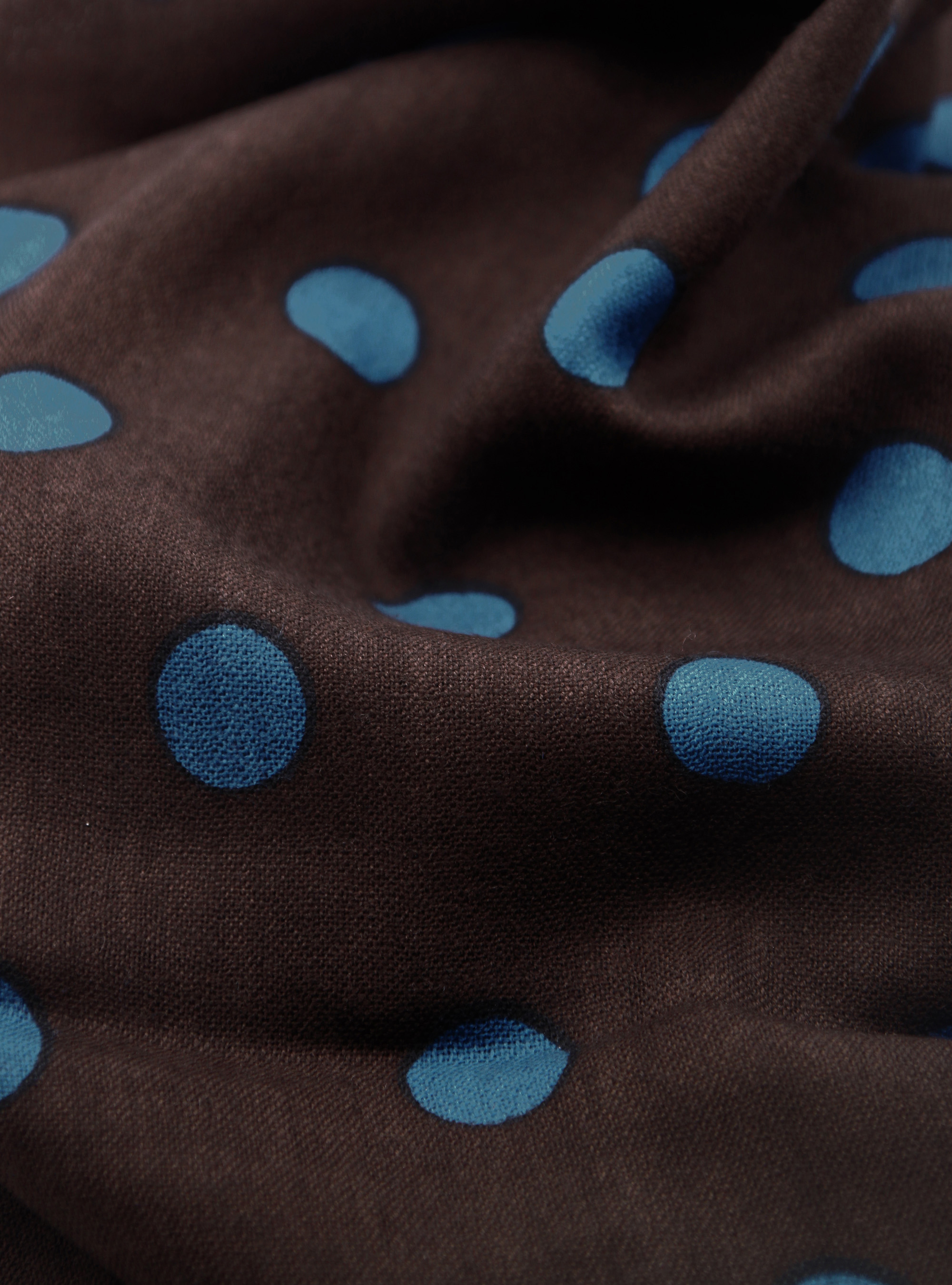 POLKA DOT WOOL SCARF, BROWN