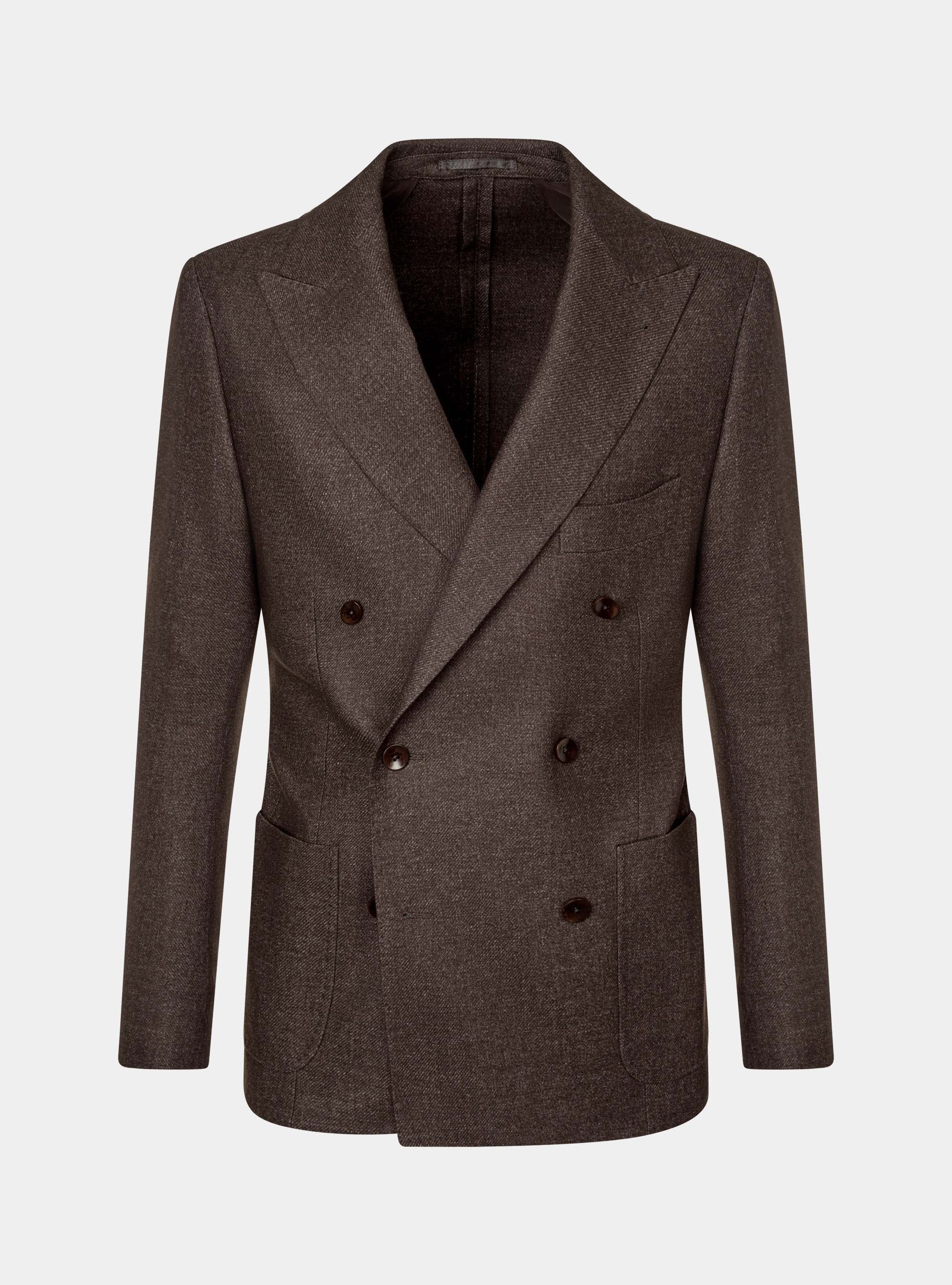 Duemilagori wool-blend double-breasted blazer, BROWN