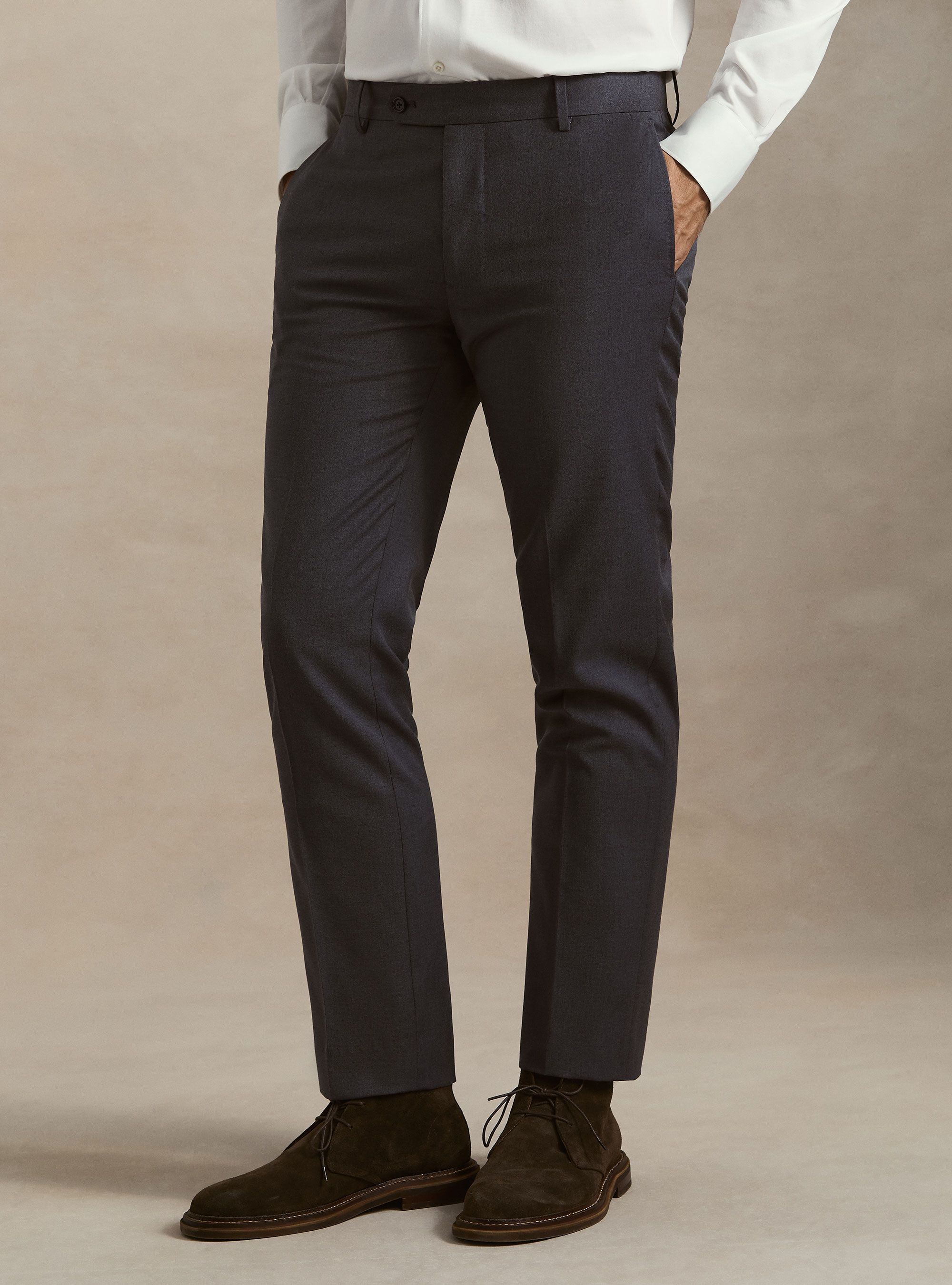 Slim fit classic suit trousers, INK