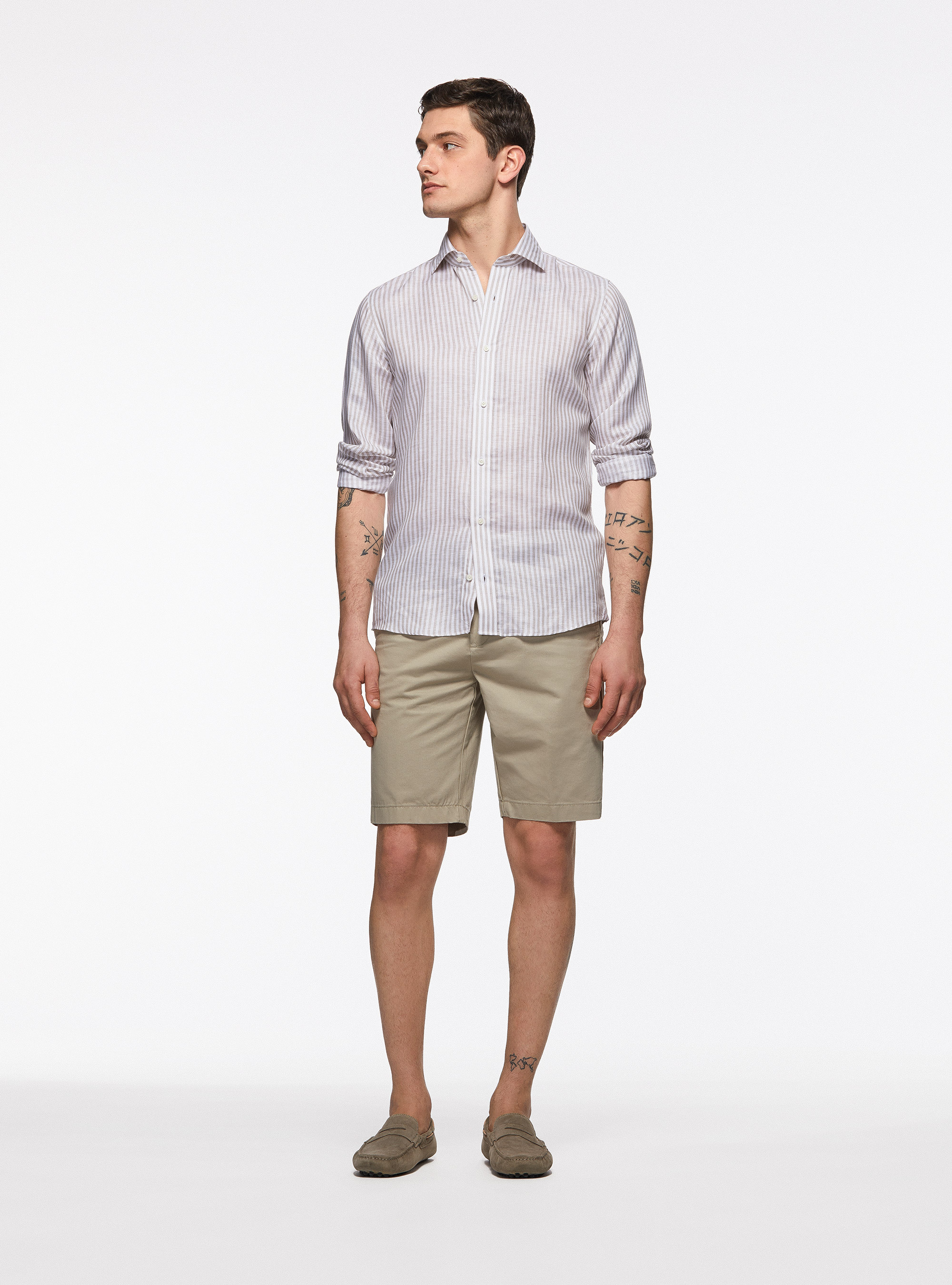 Twill Bermuda shorts, SAND