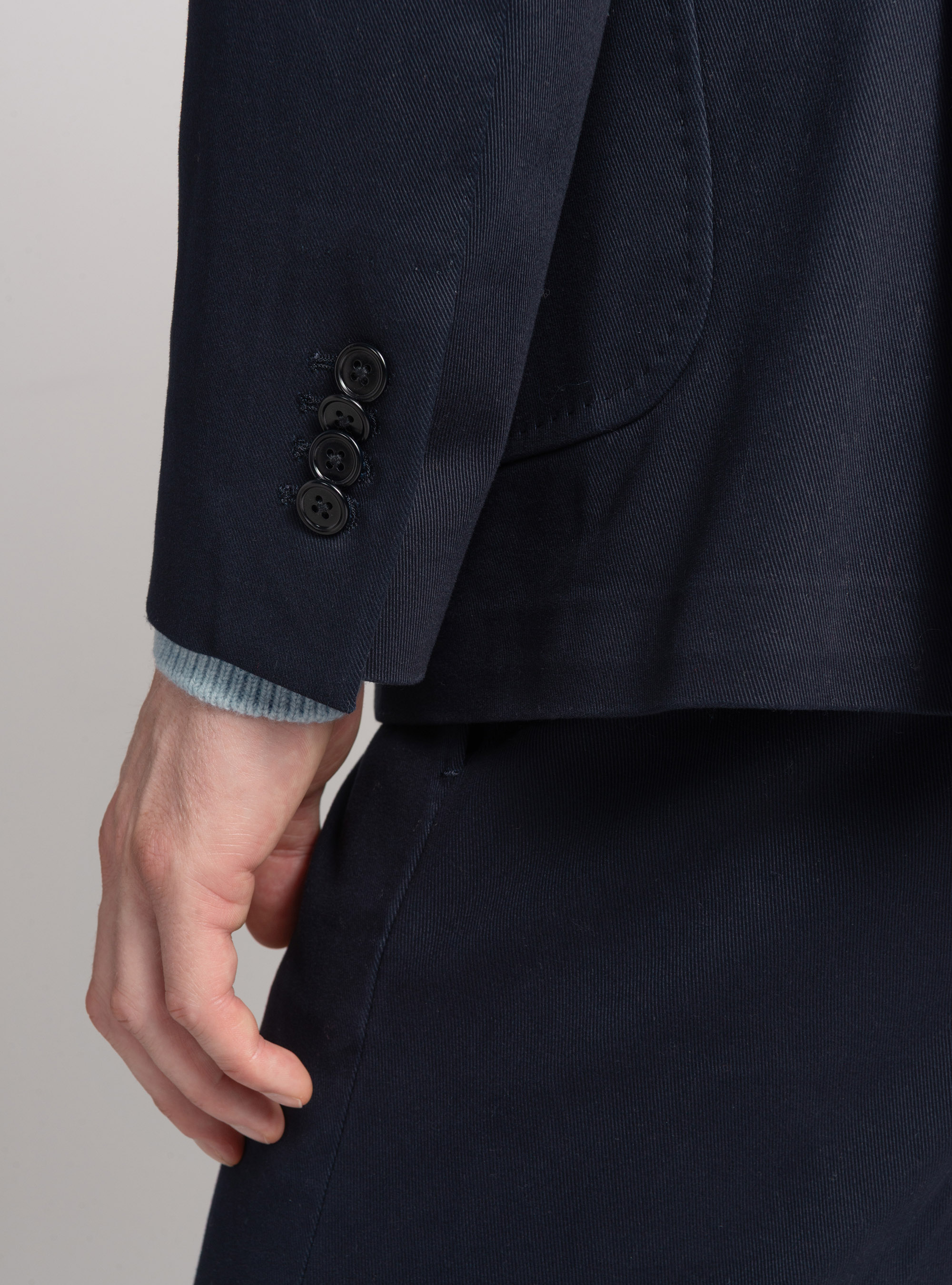 Frosted cotton blazer, NAVY BLUE