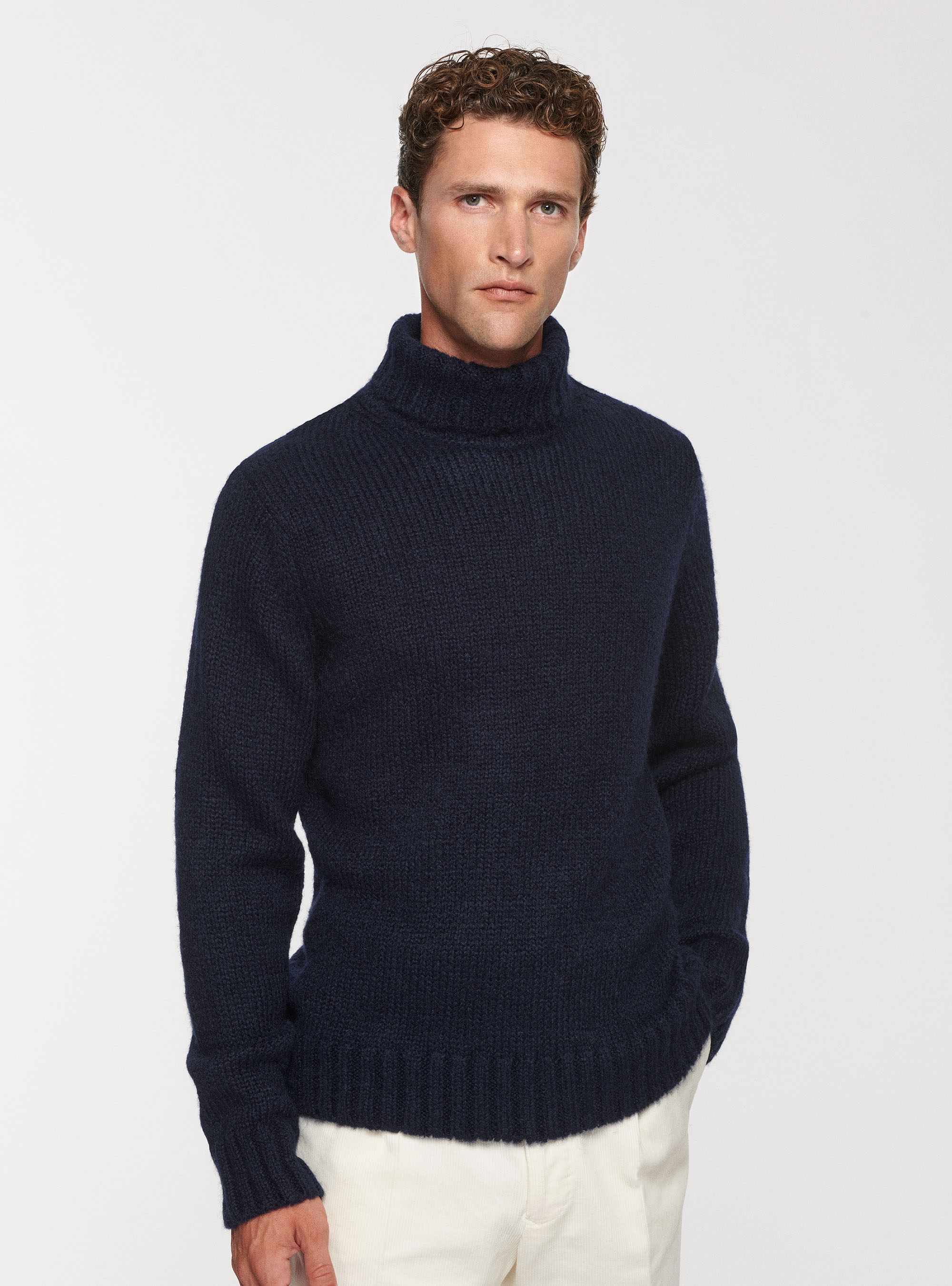 Gutteridge - Maglia in misto lana alpaca, Unisex, Blu Navy, Taglia: M