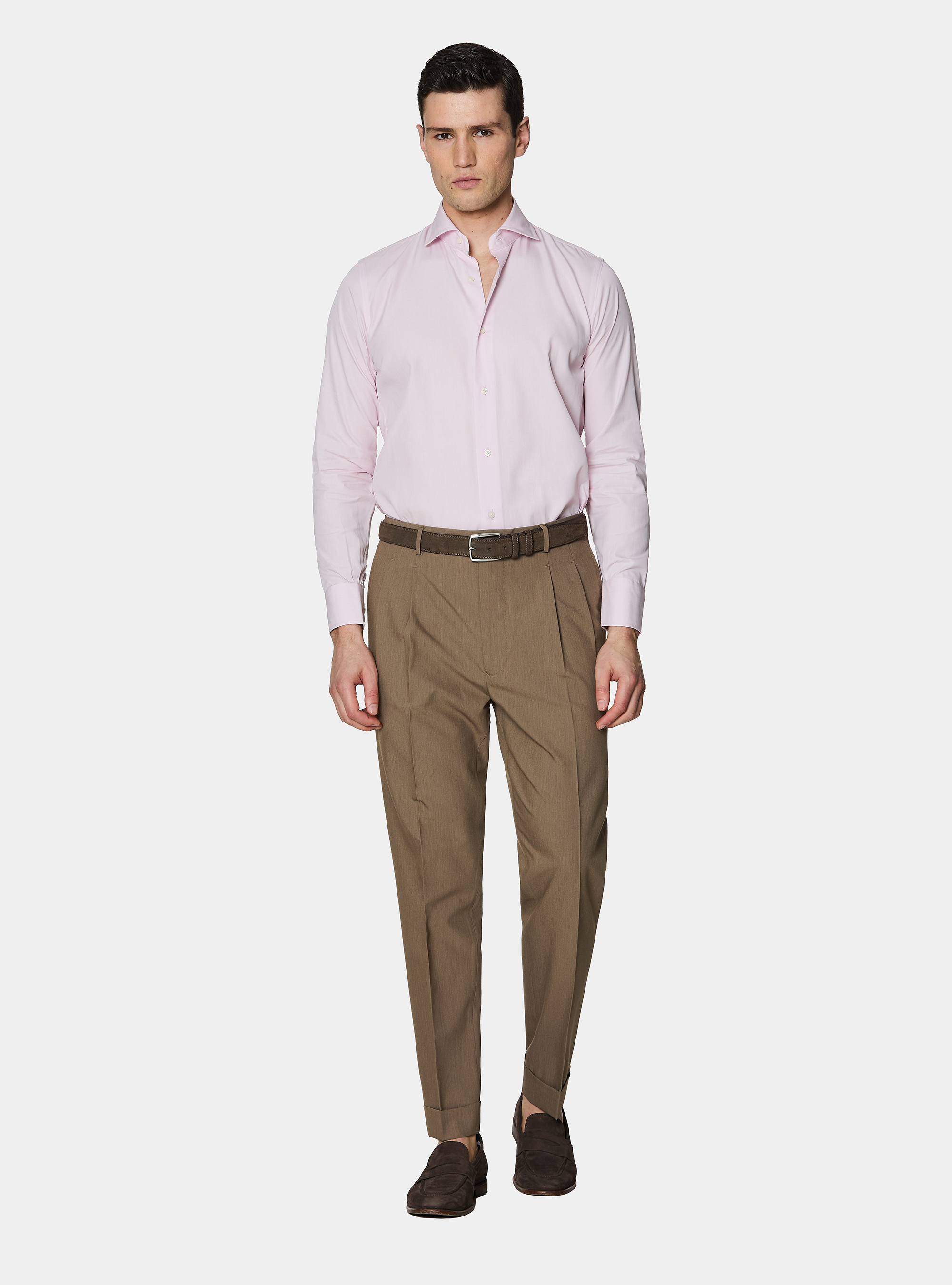 Chemise en coton fil &agrave; fil, ROSE