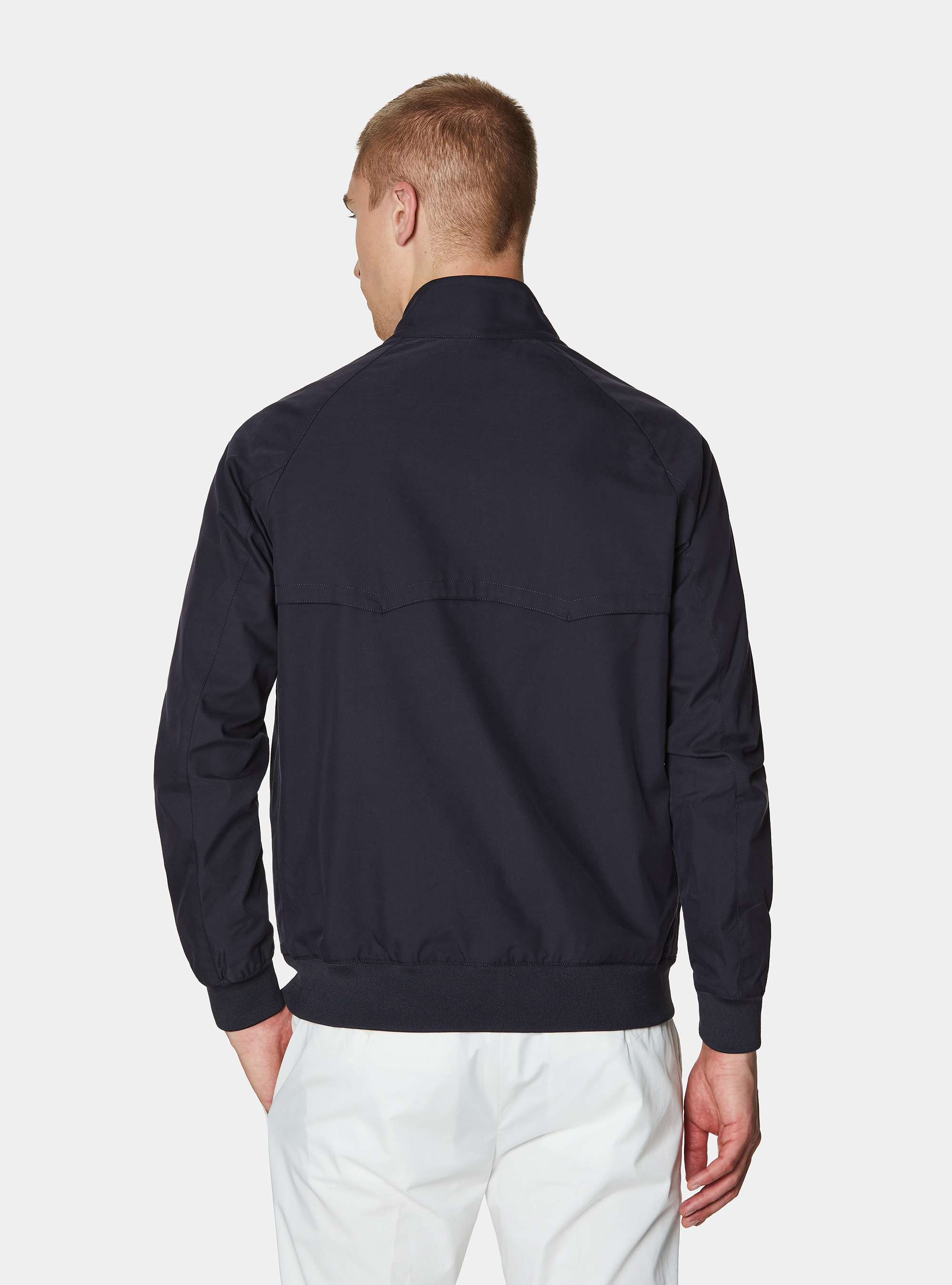 Cazadora bomber en mezcla de algod&oacute;n, AZUL MARINO