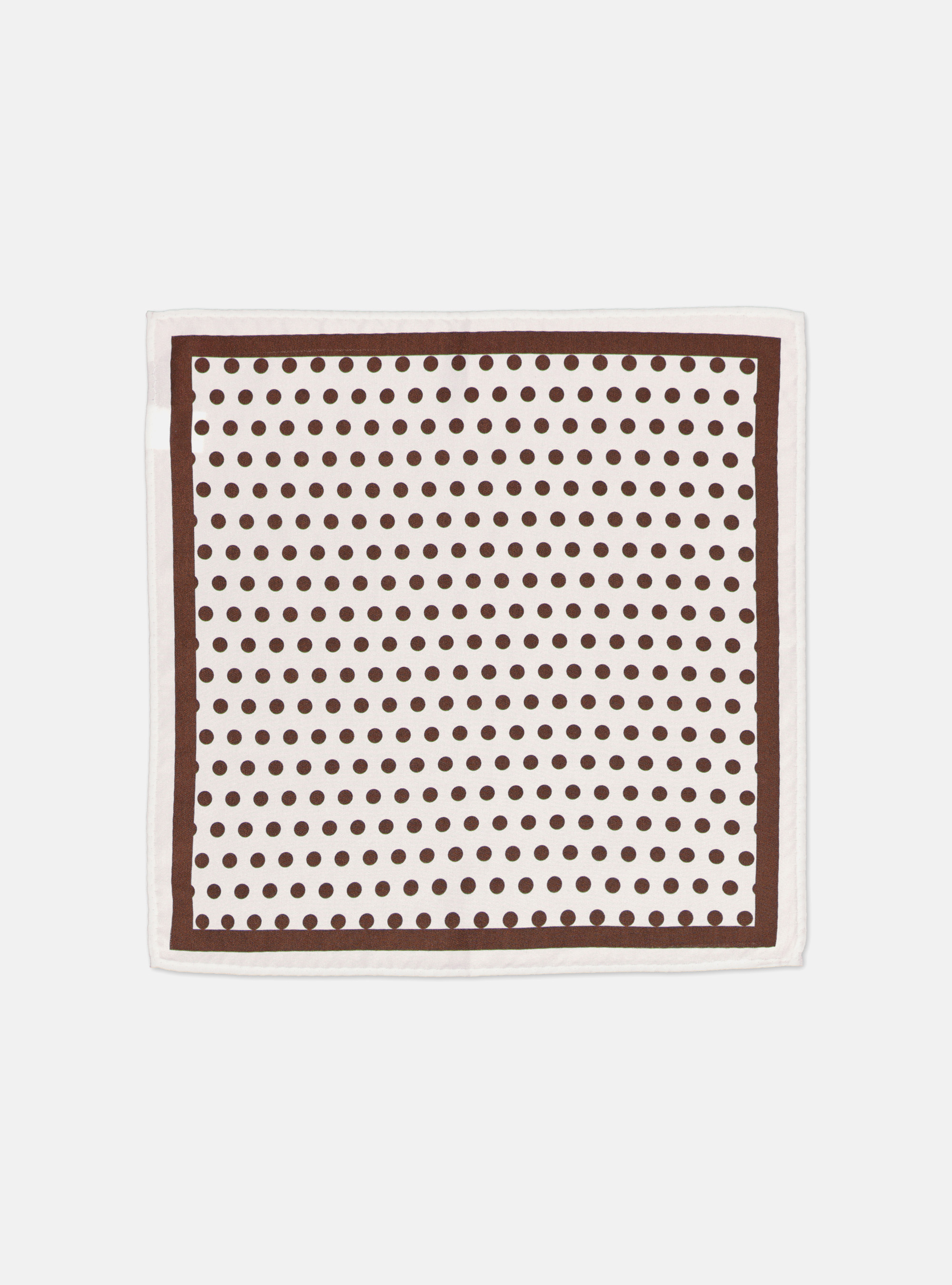 POLKA DOT SILK POCHETTE, DARK BROWN