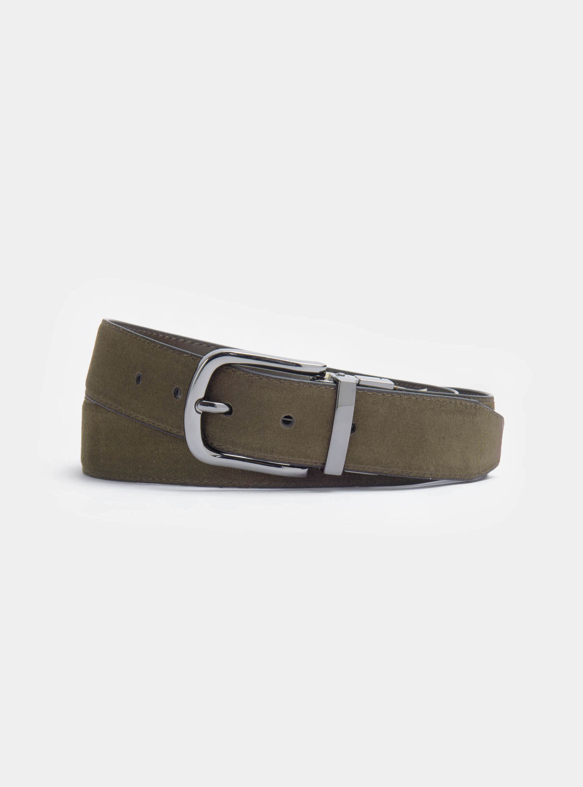 Double-faced suede belt, GREEN
