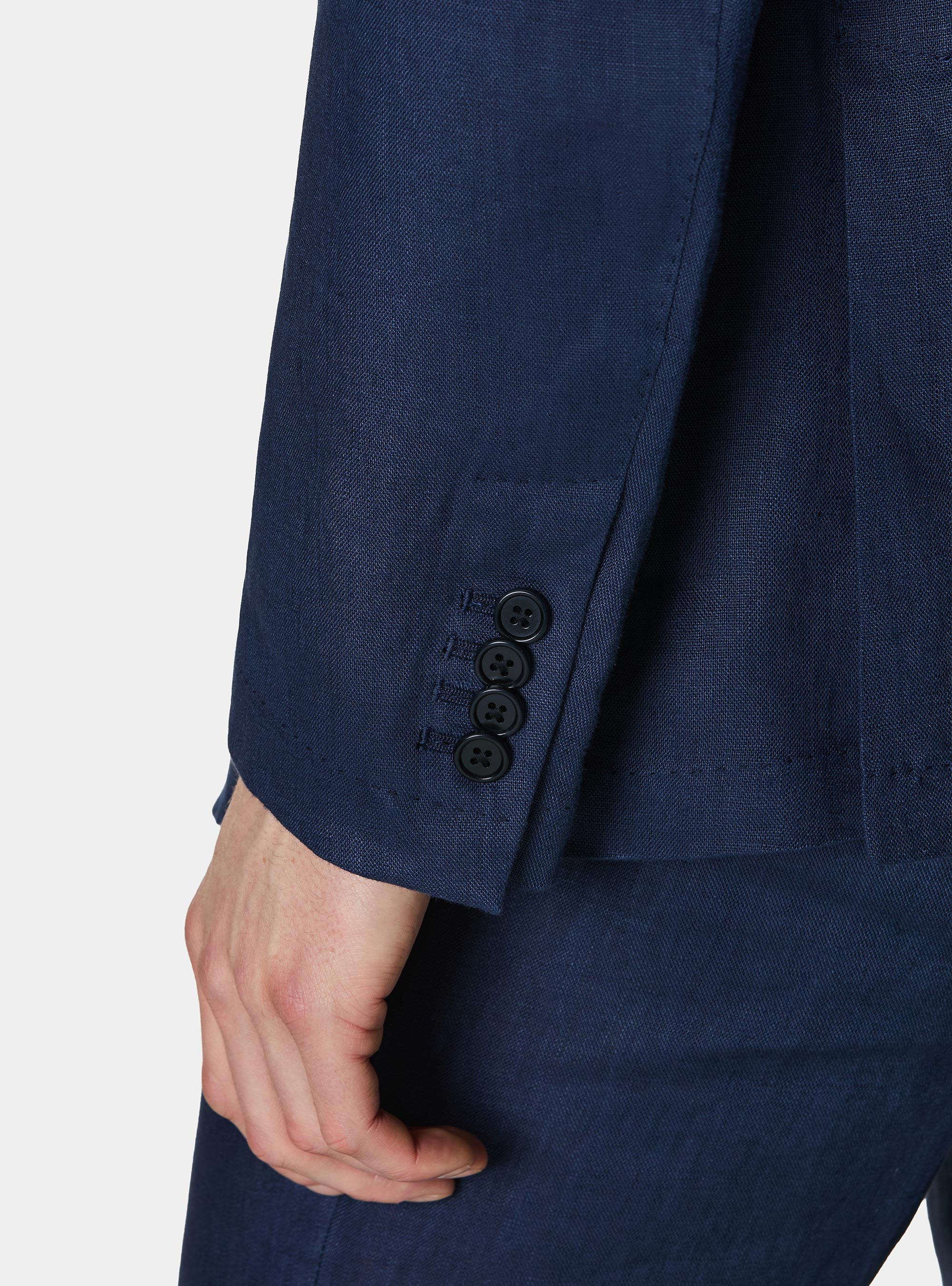 Pure linen suit blazer, BLUE