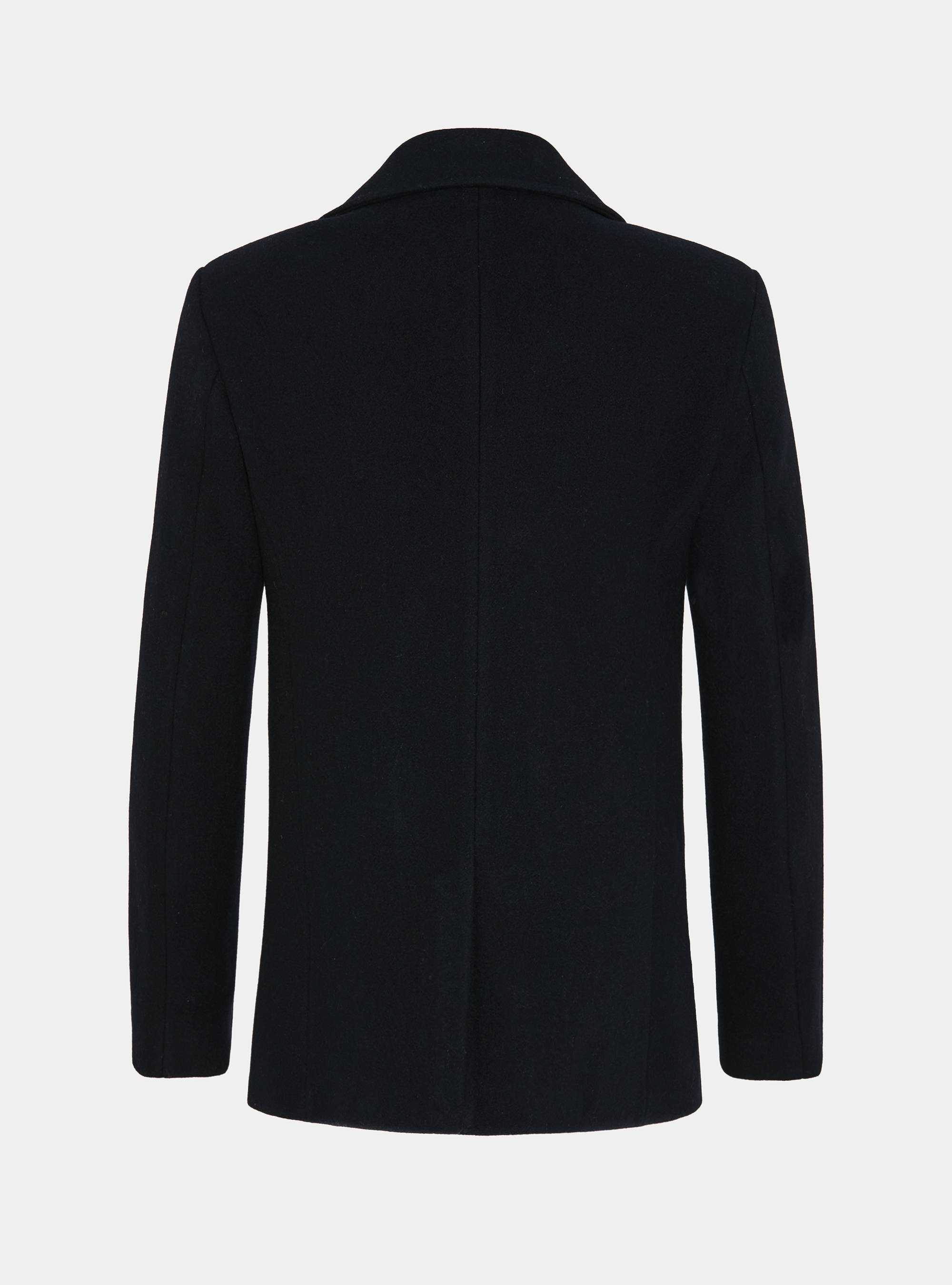 Peacoat in misto lana con bottone metallo, BLU NAVY