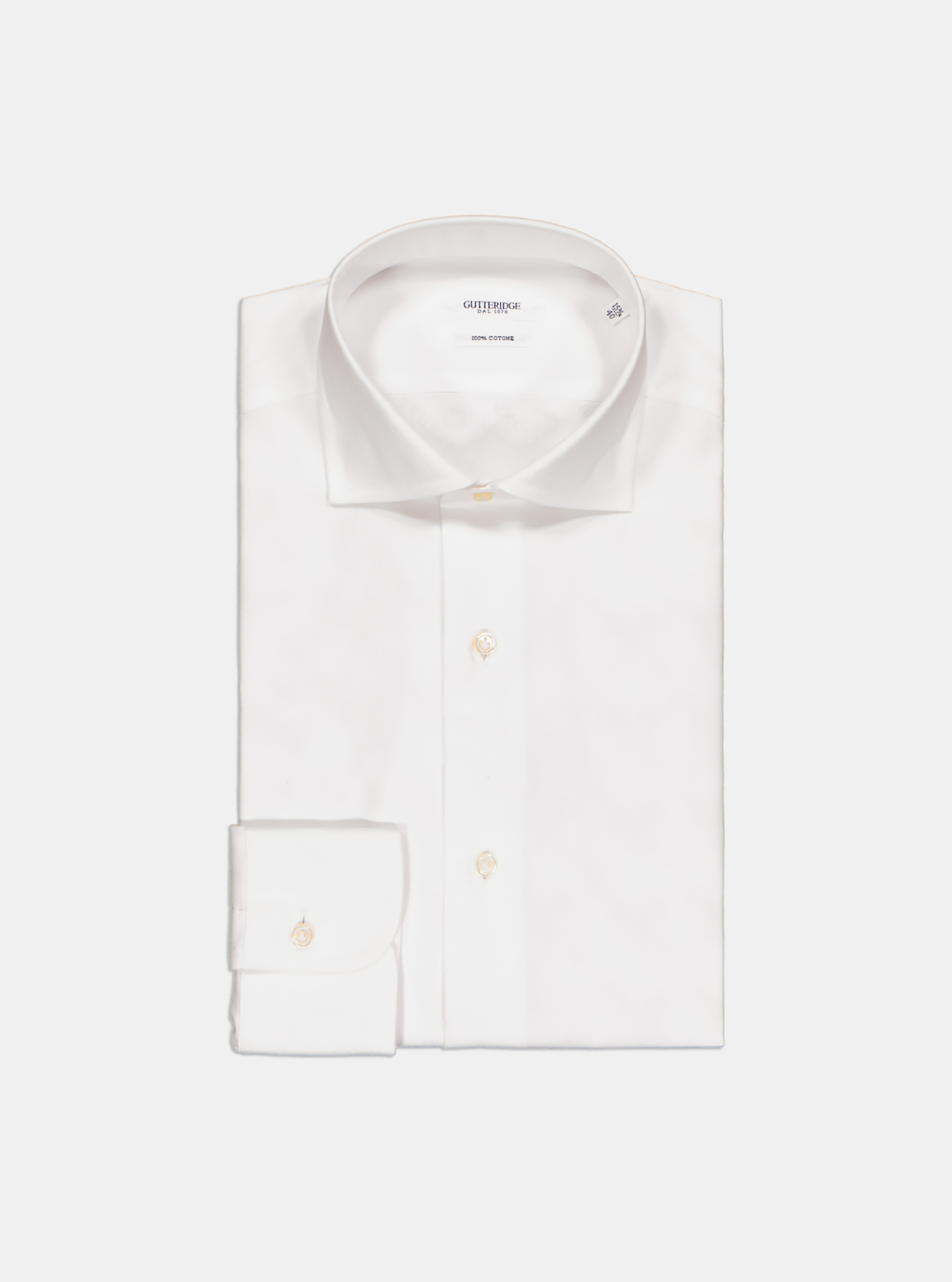 Chemise en serg&eacute; de coton, BLANC