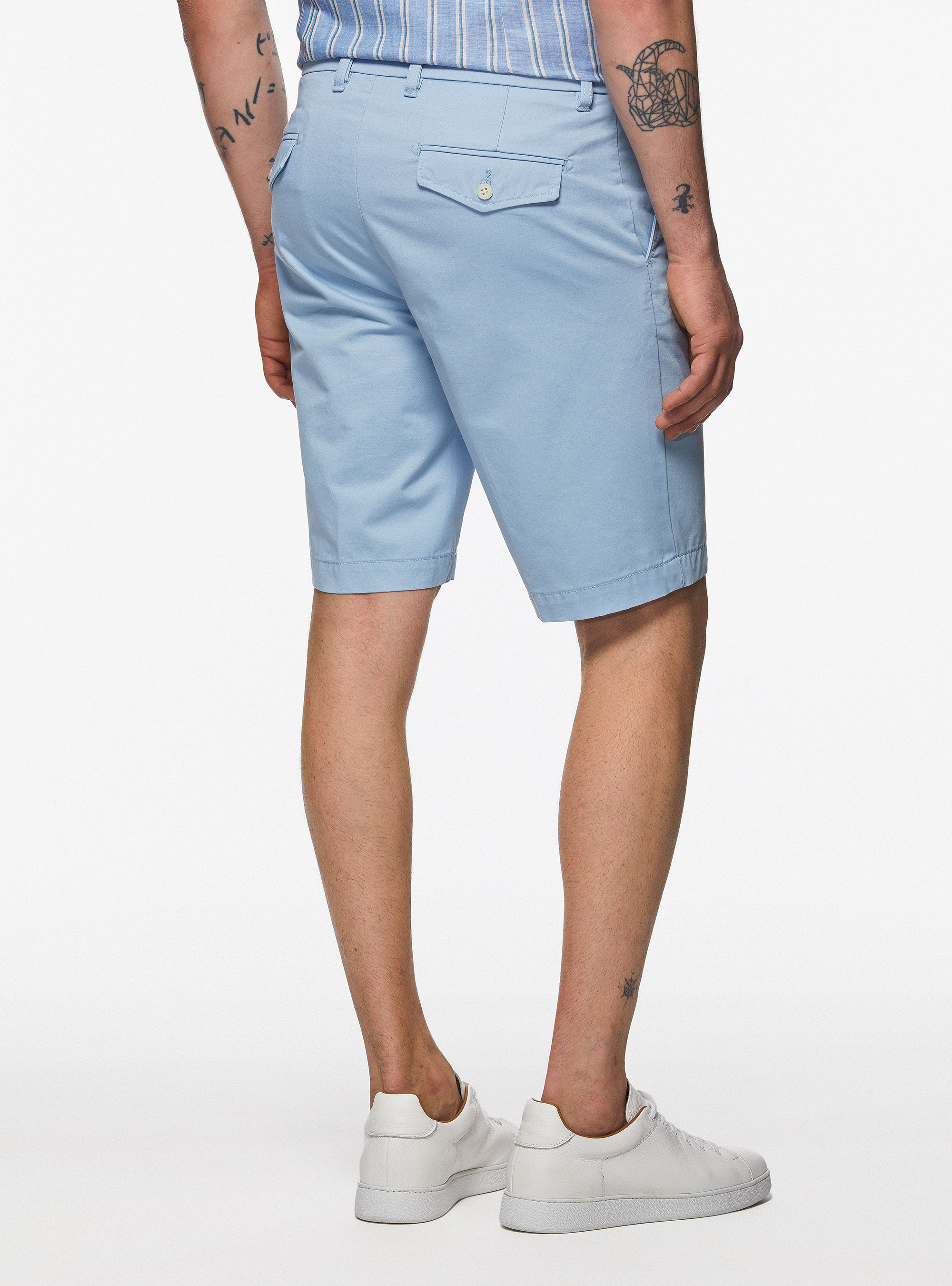Twill Bermuda shorts, LIGHT BLUE