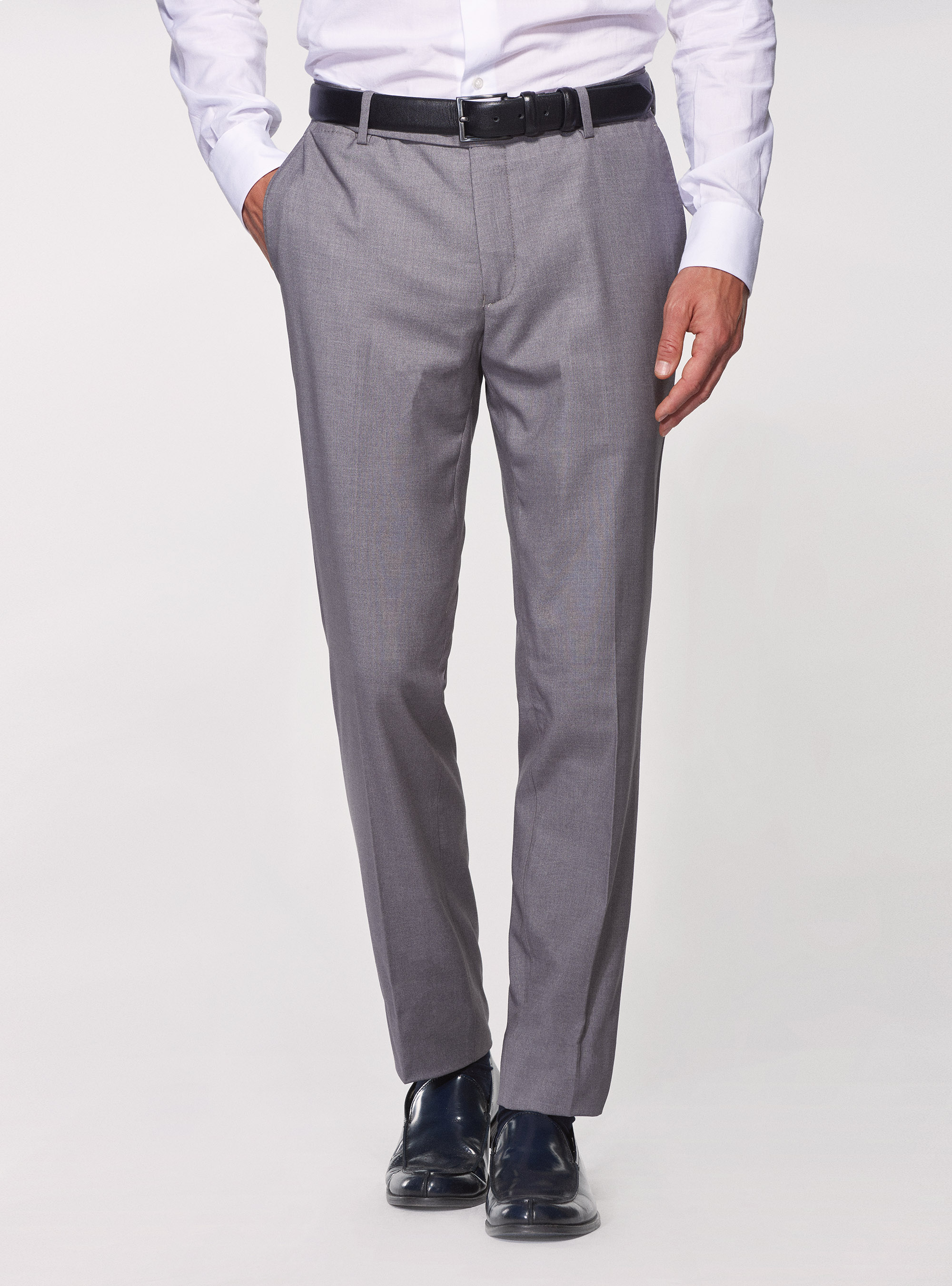 Pantaloni per abito slim fit, GRIGIO MELANGE 0151C
