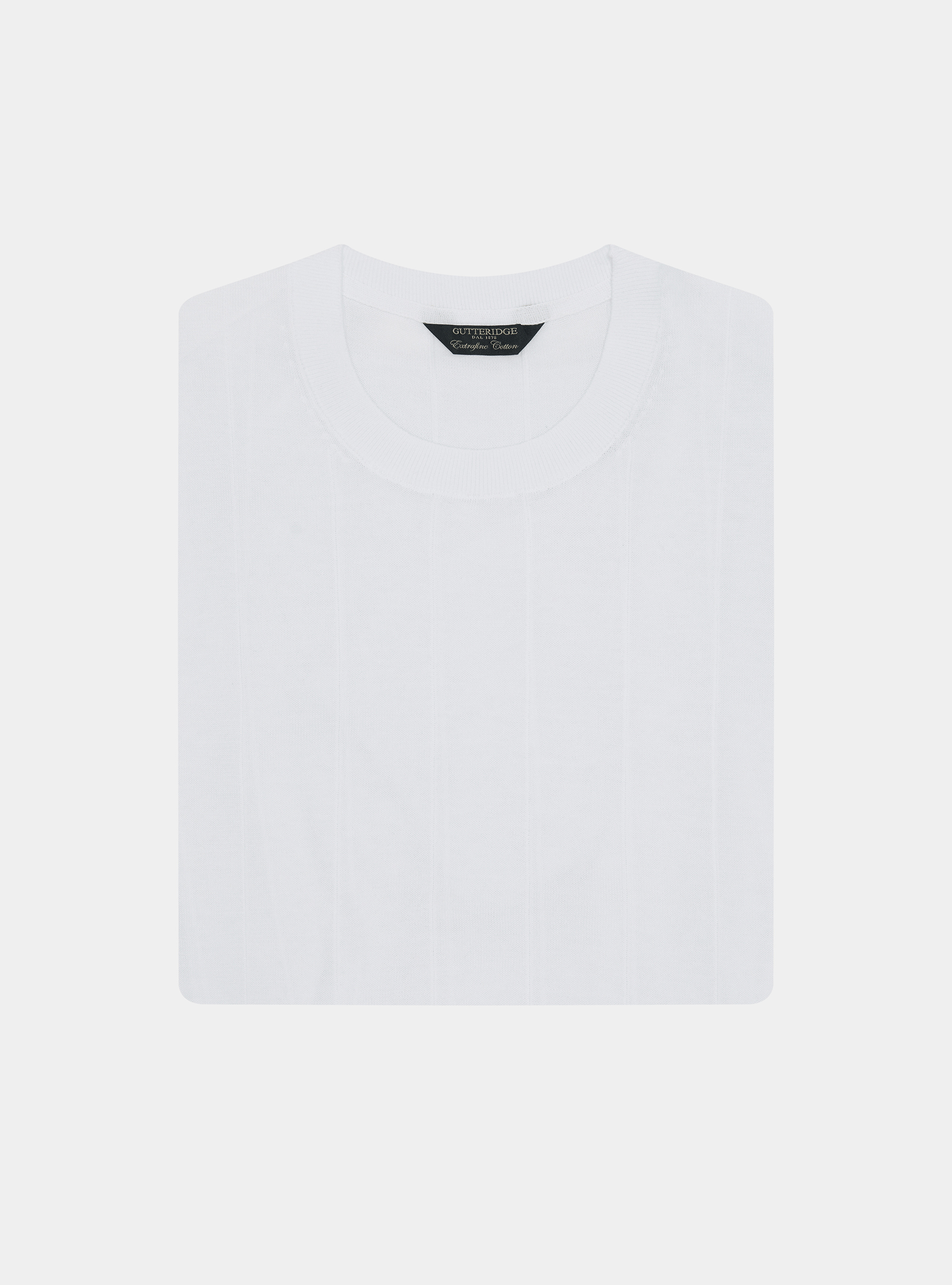 Maglia in puro cotone costa piatta, BIANCO