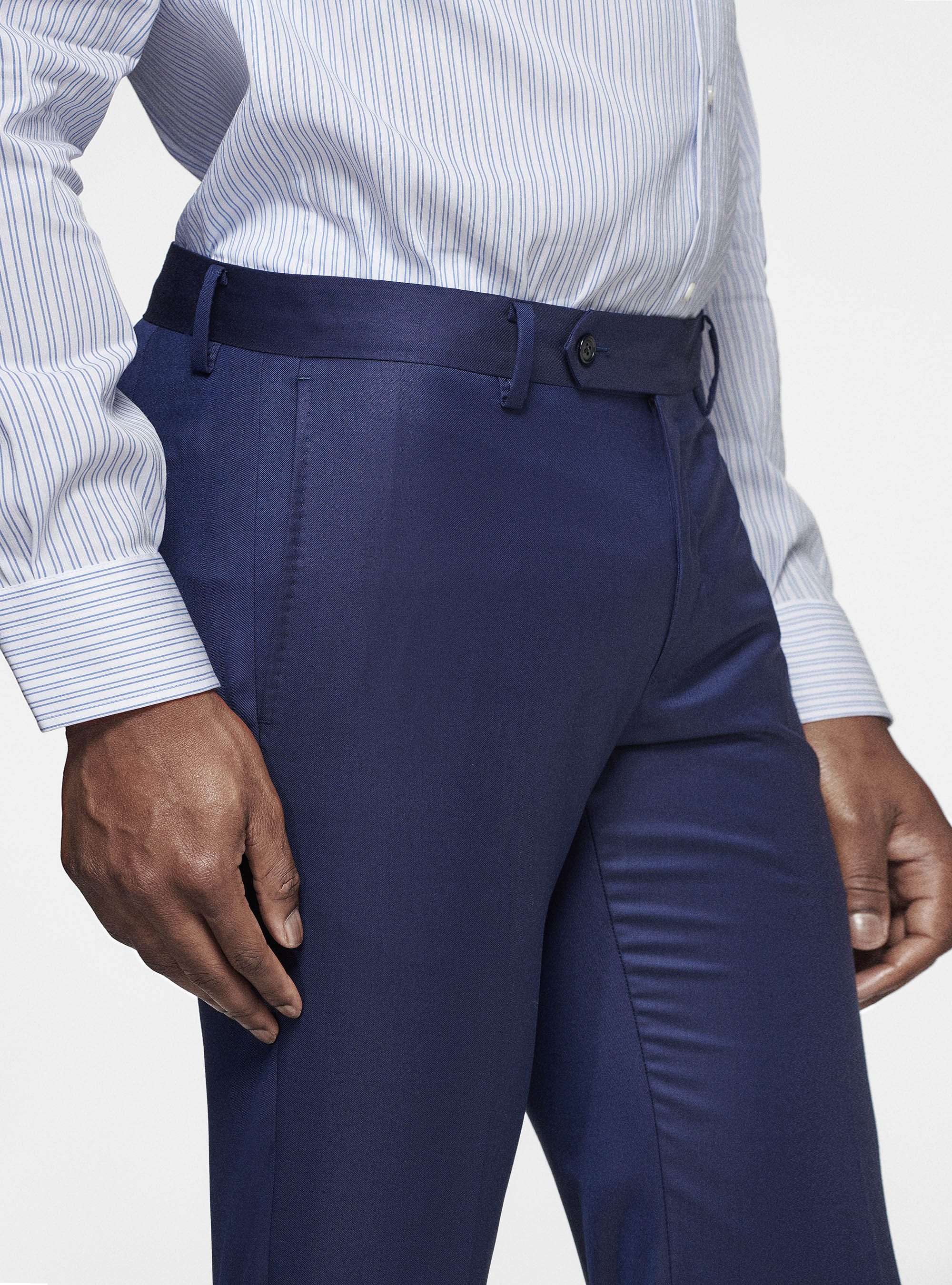 Pantaloni in pura lana superfine 110's, BASALTO