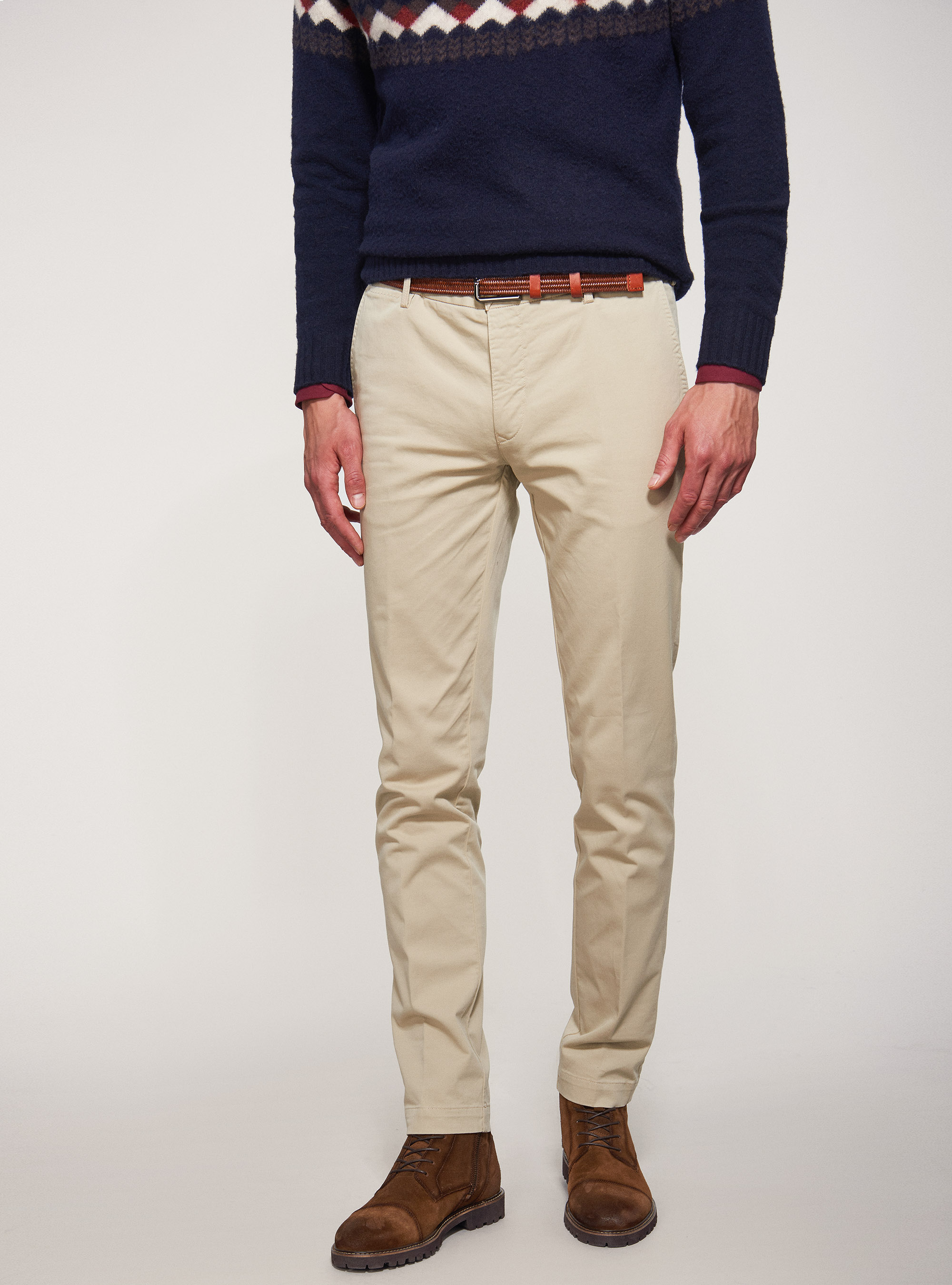 Pantaloni chino in twill di cotone stretch