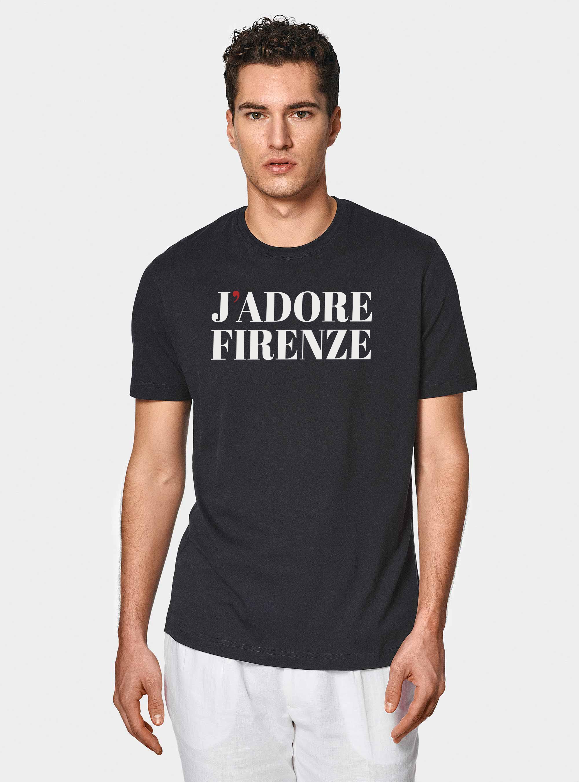 Supima cotton T-shirt with J'adore Firenze print