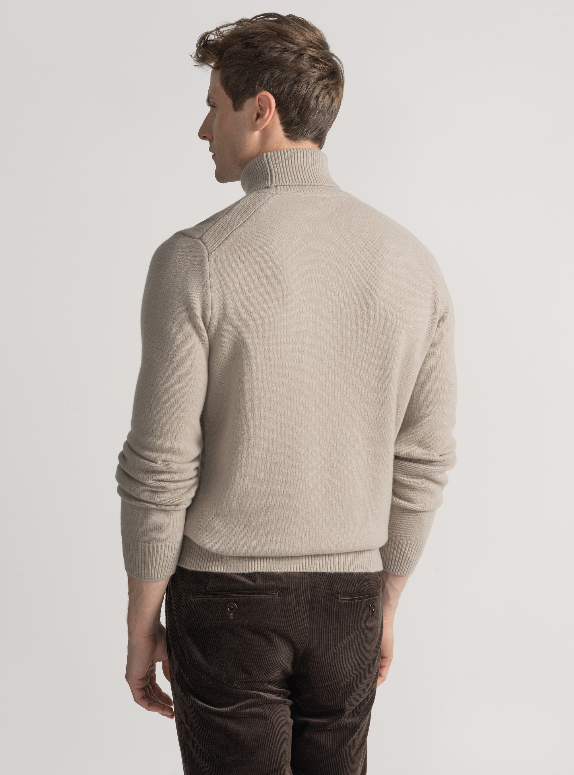 Merino wool turtleneck sweater, SAND