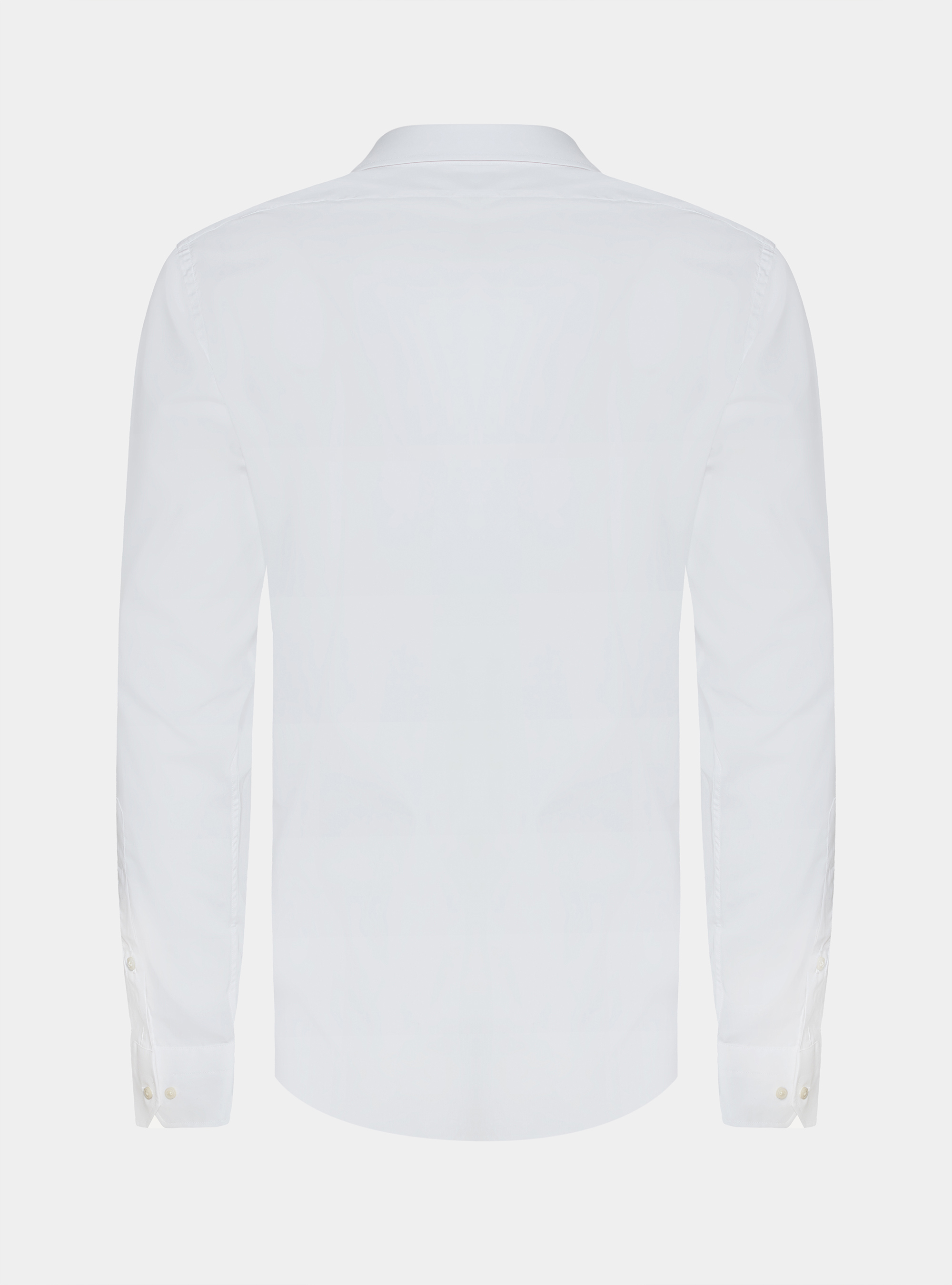 Camicia confort popeline di cotone collo semifranc, WHITE