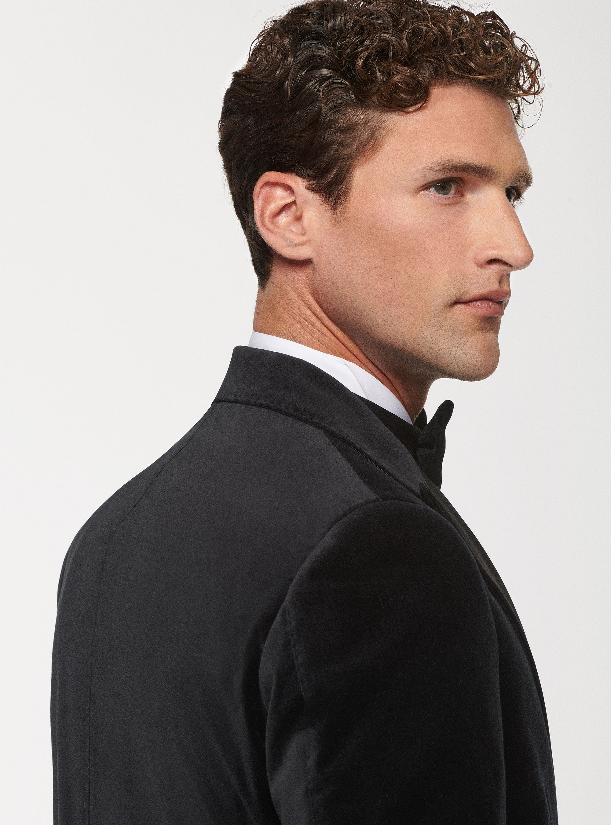 Giacca smoking in velluto, NERO