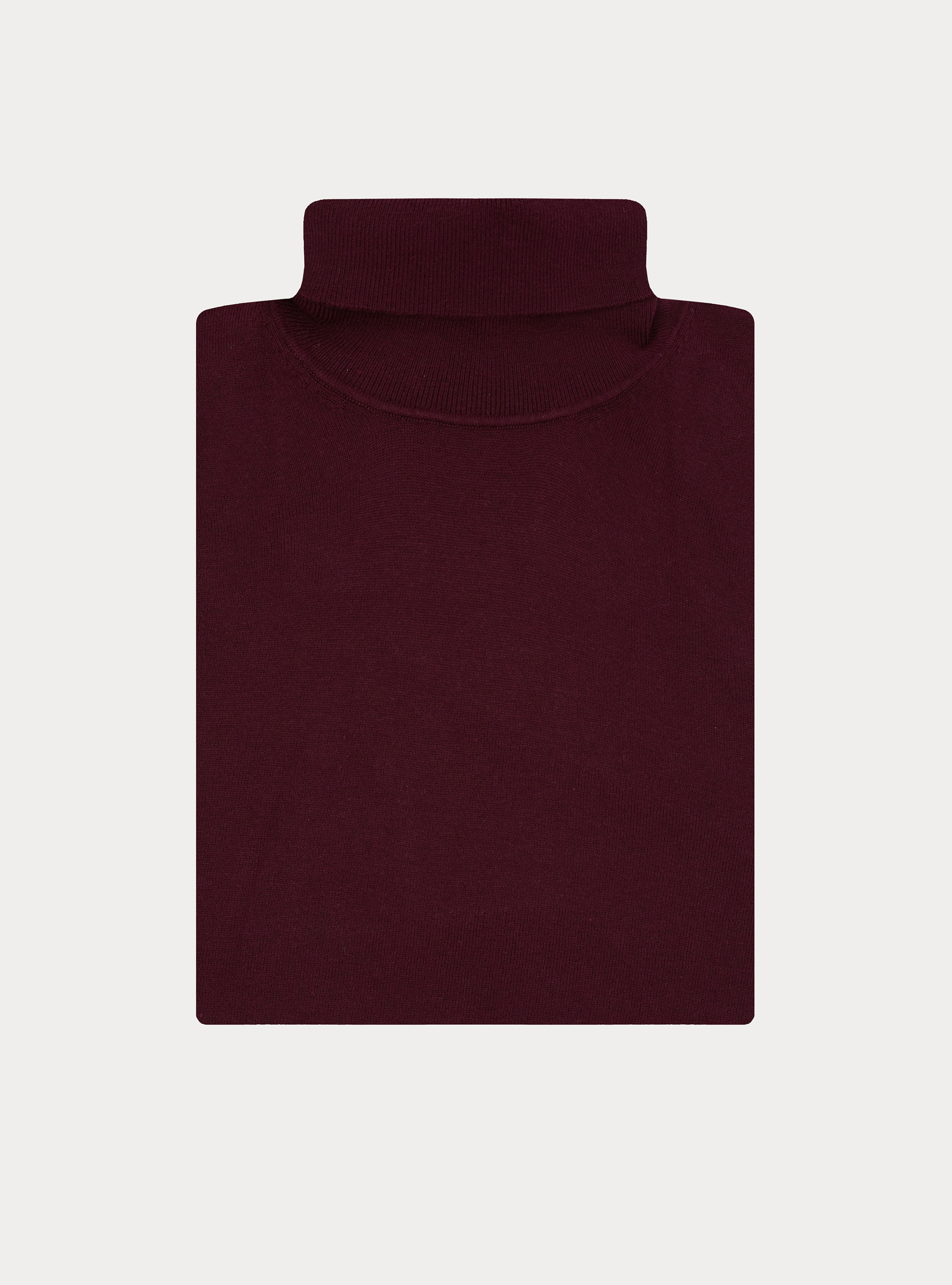 Cotton and Cashmere Turtleneck, BORDEAUX