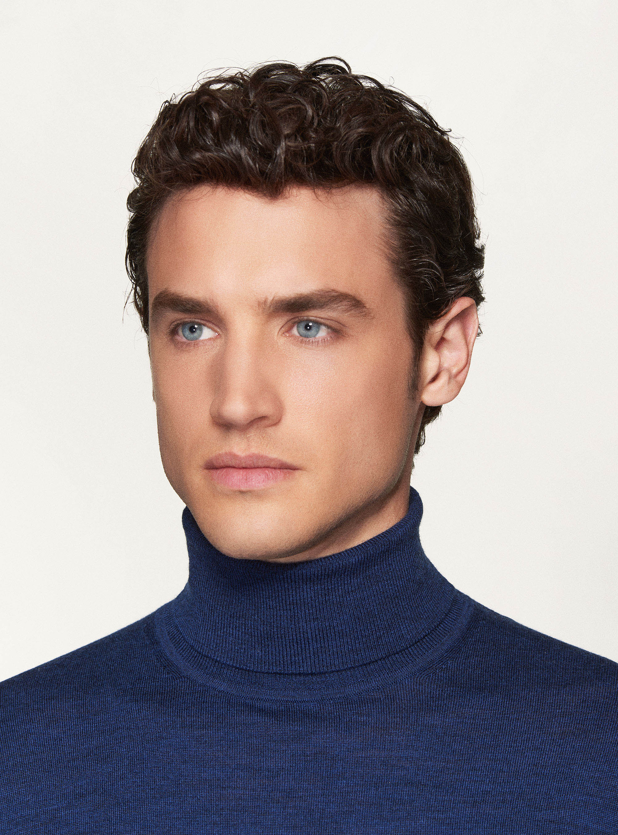 Dolcevita in pura lana merino extrafine, INCHIOSTRO