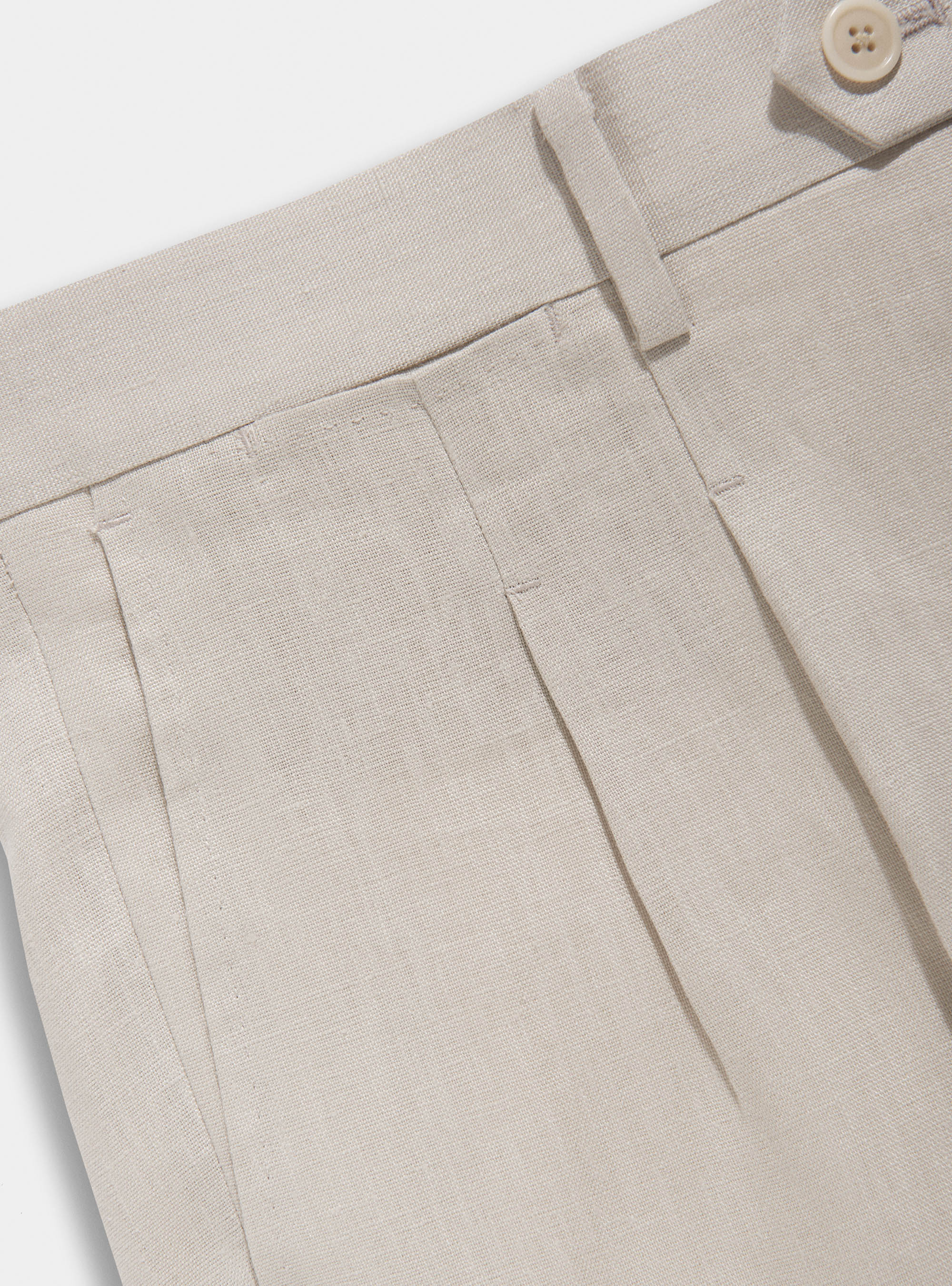 Pantaloni per abito in puro lino, ECRU
