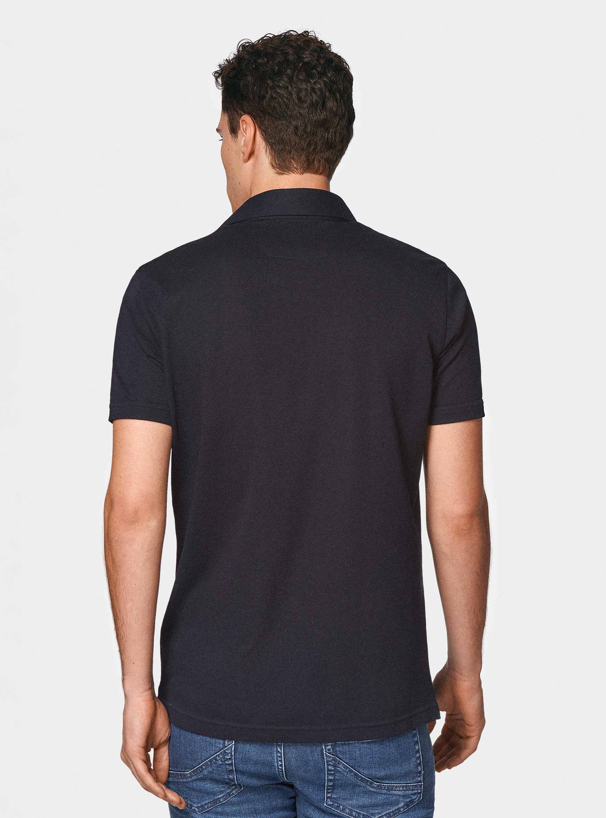 GT01 stretch pique polo shirt, NAVY BLUE