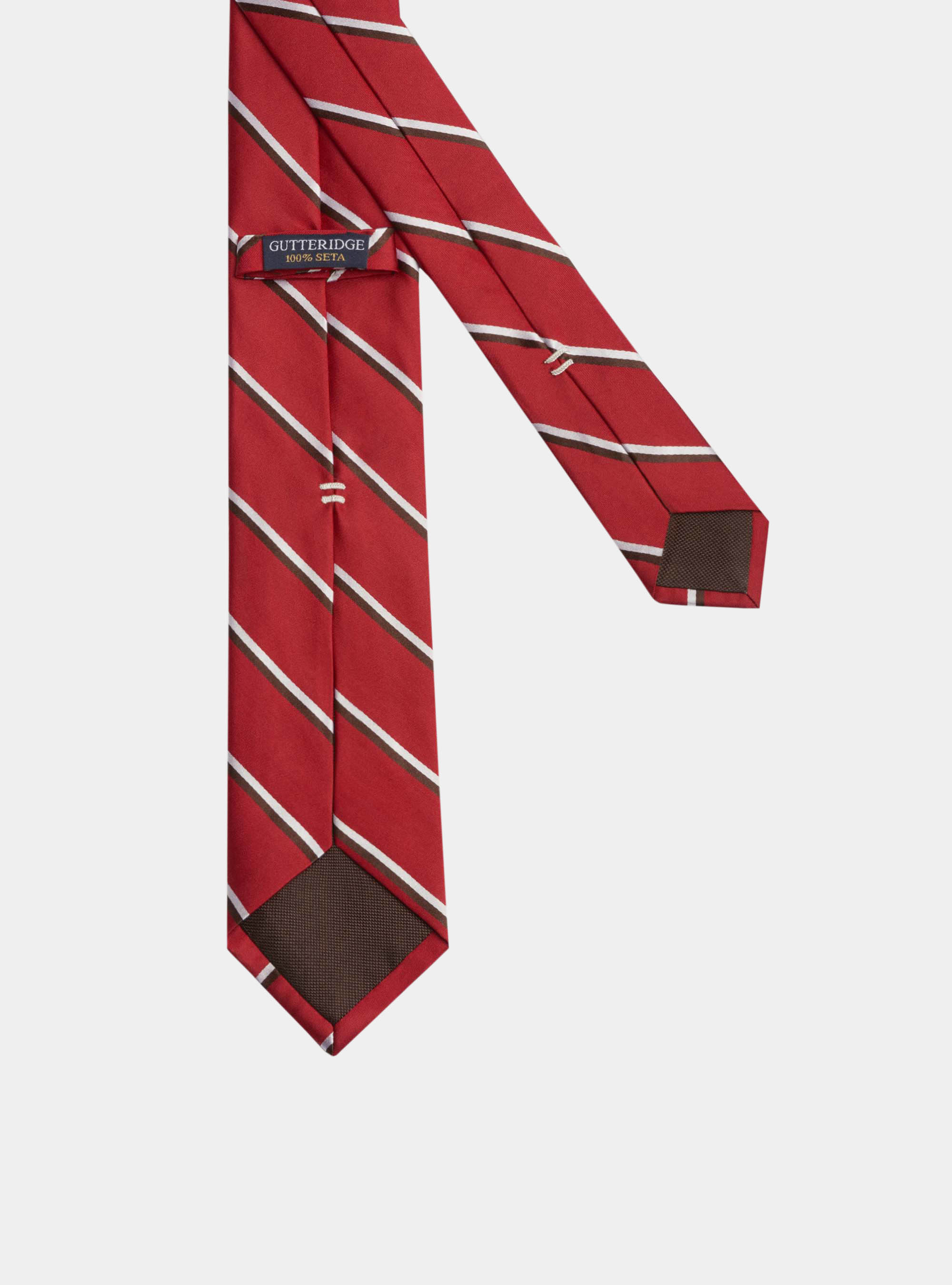 Cravatta a righe in seta, ROSSO 0300C