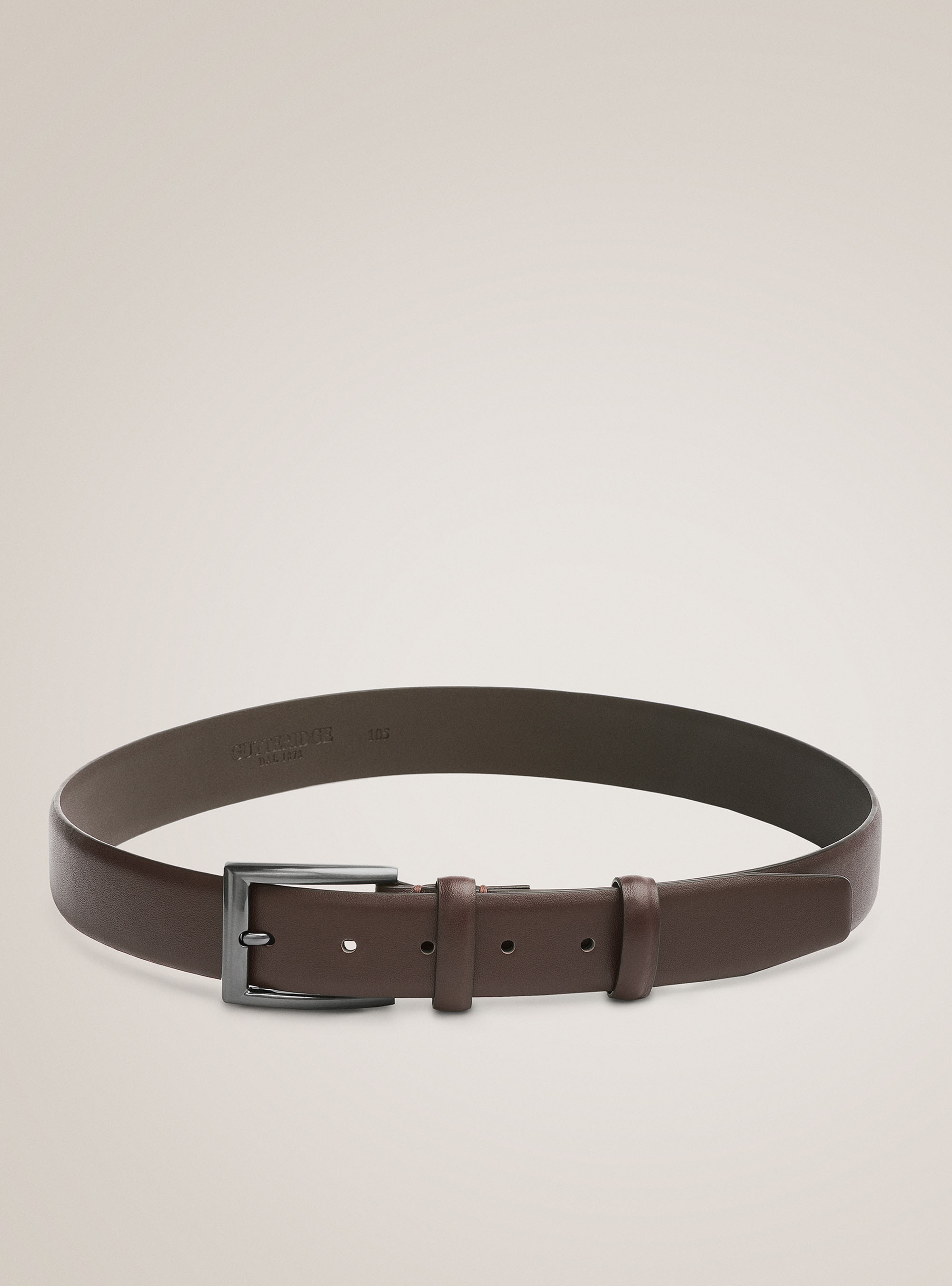 Cintura in pelle tinta unita, BORDEAUX 0302C