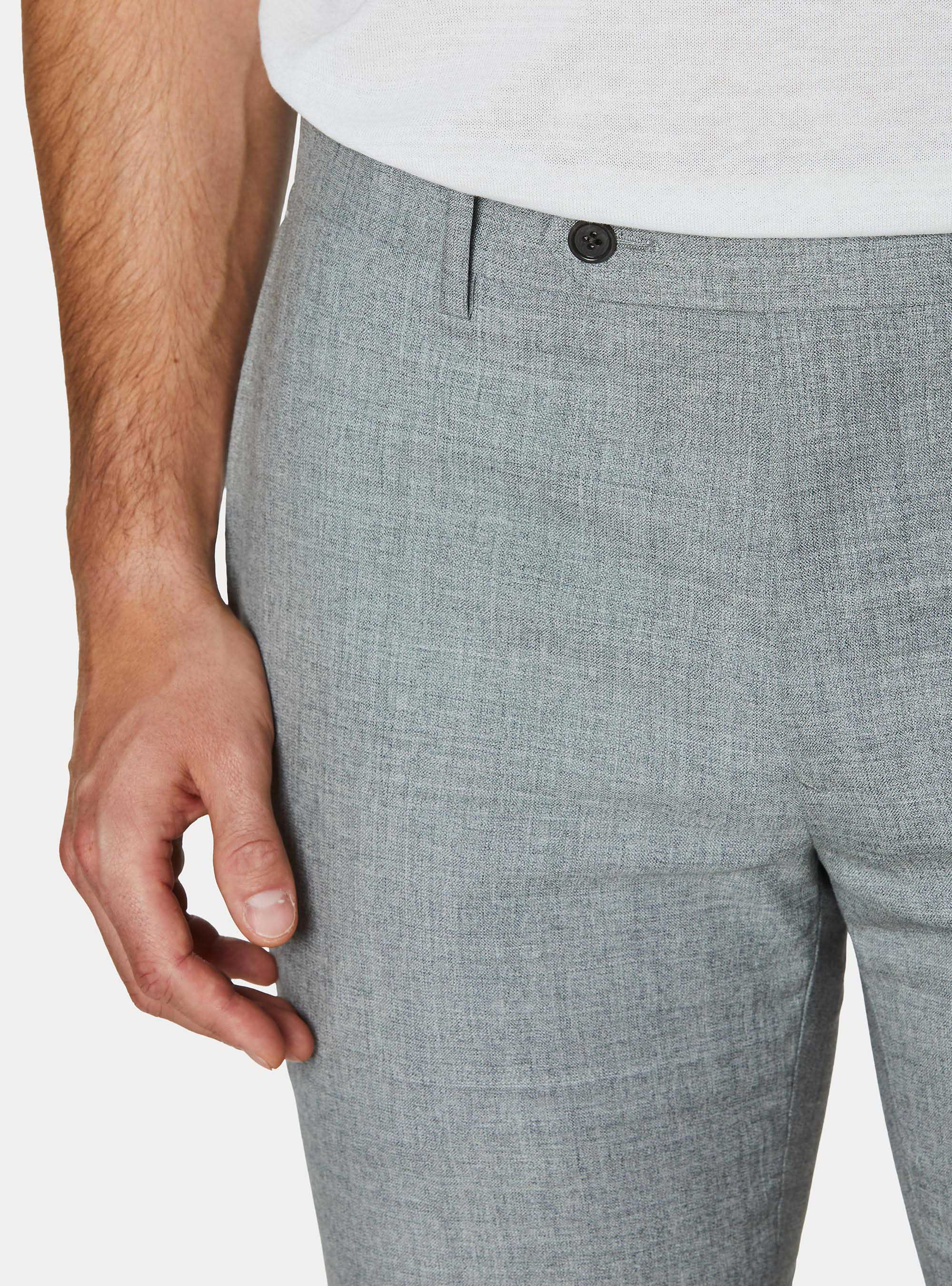 Vitale Barberis Canonico pure wool suit trousers, LIGHT GREY MELANGE