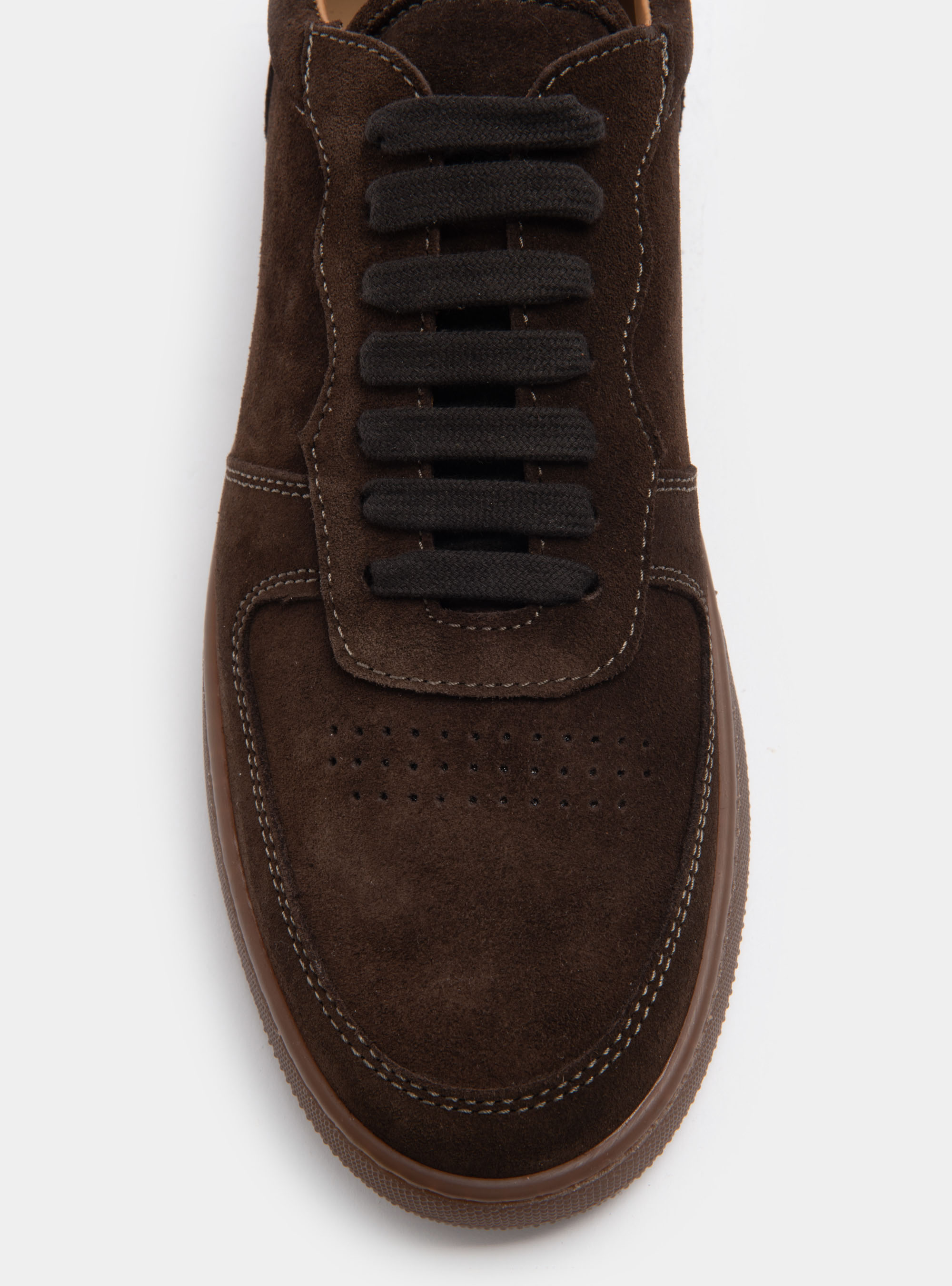 Sneakers in suede, MARRONE
