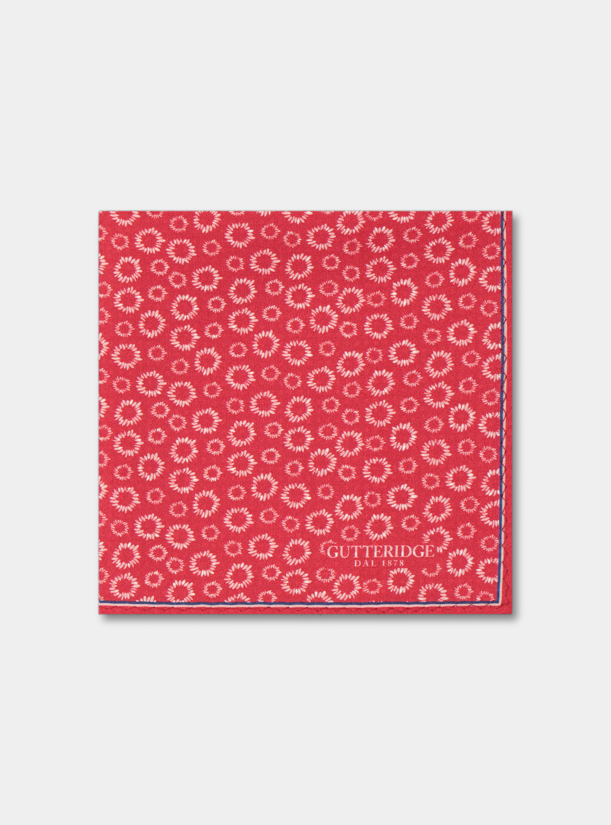 Pochette fantasia in seta stampata, ROSSO