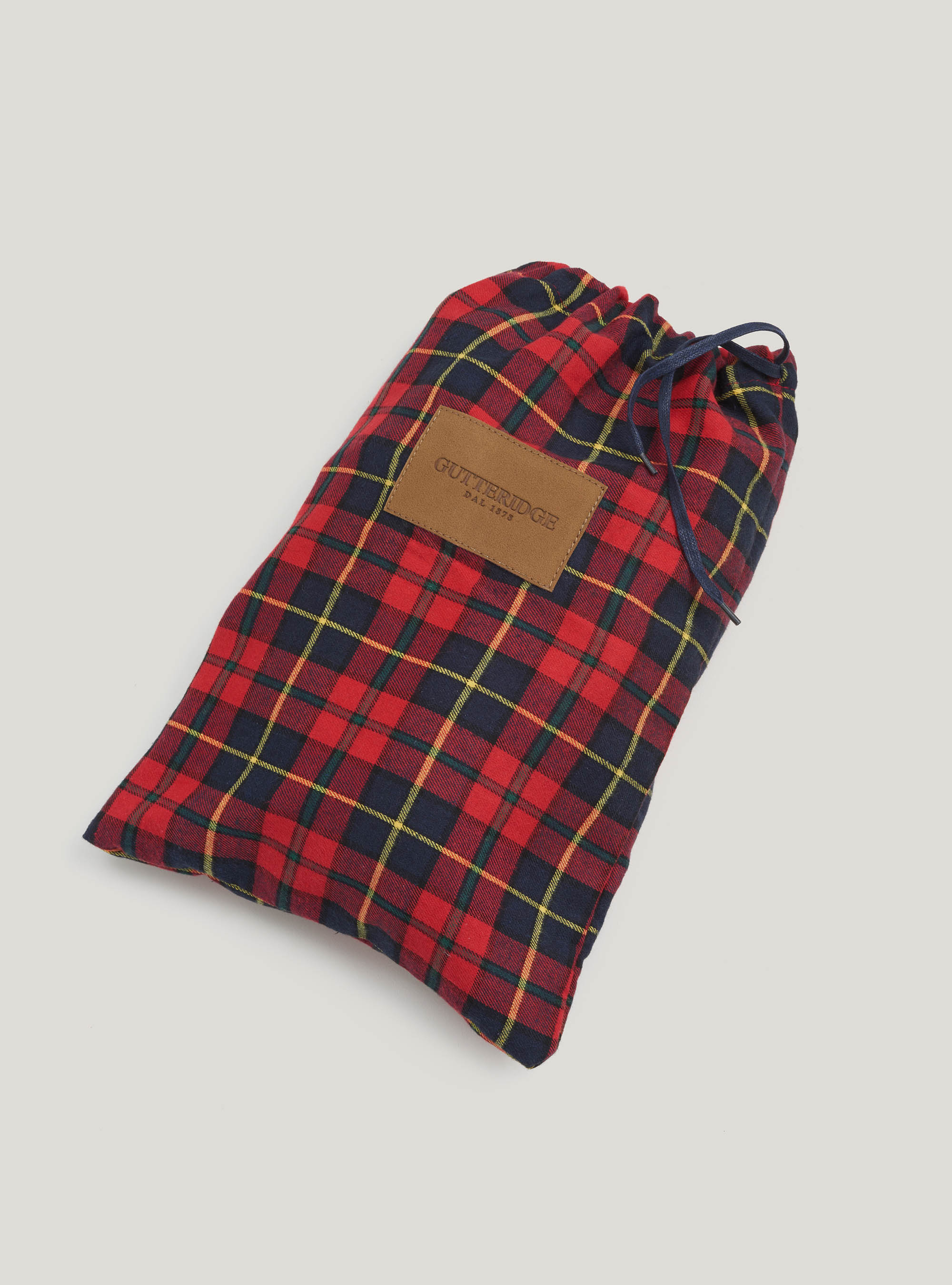 Pantofole in flanella a quadri, ROSSO