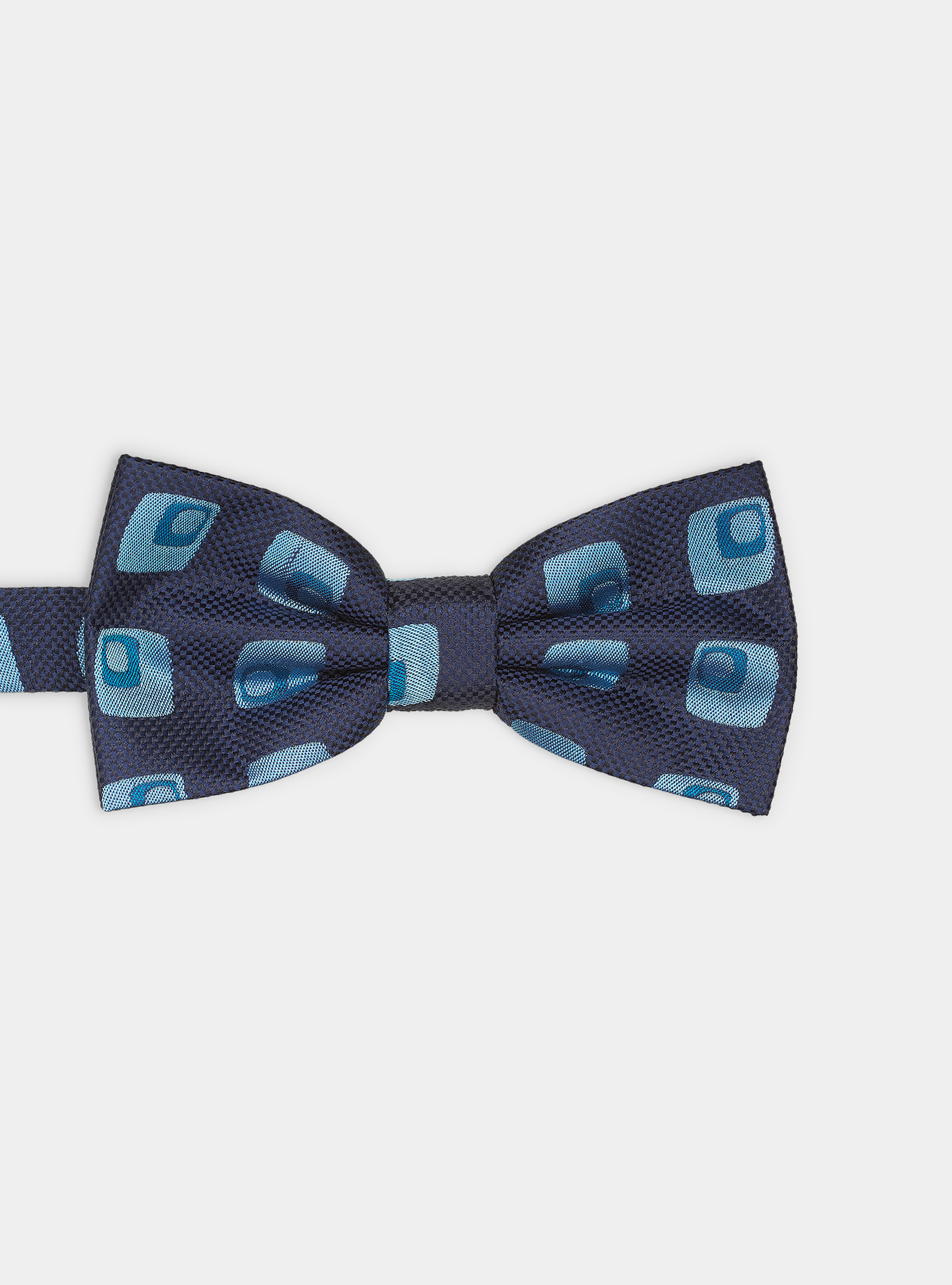 Jacquard patterned silk bow tie, 0226C CERULEO