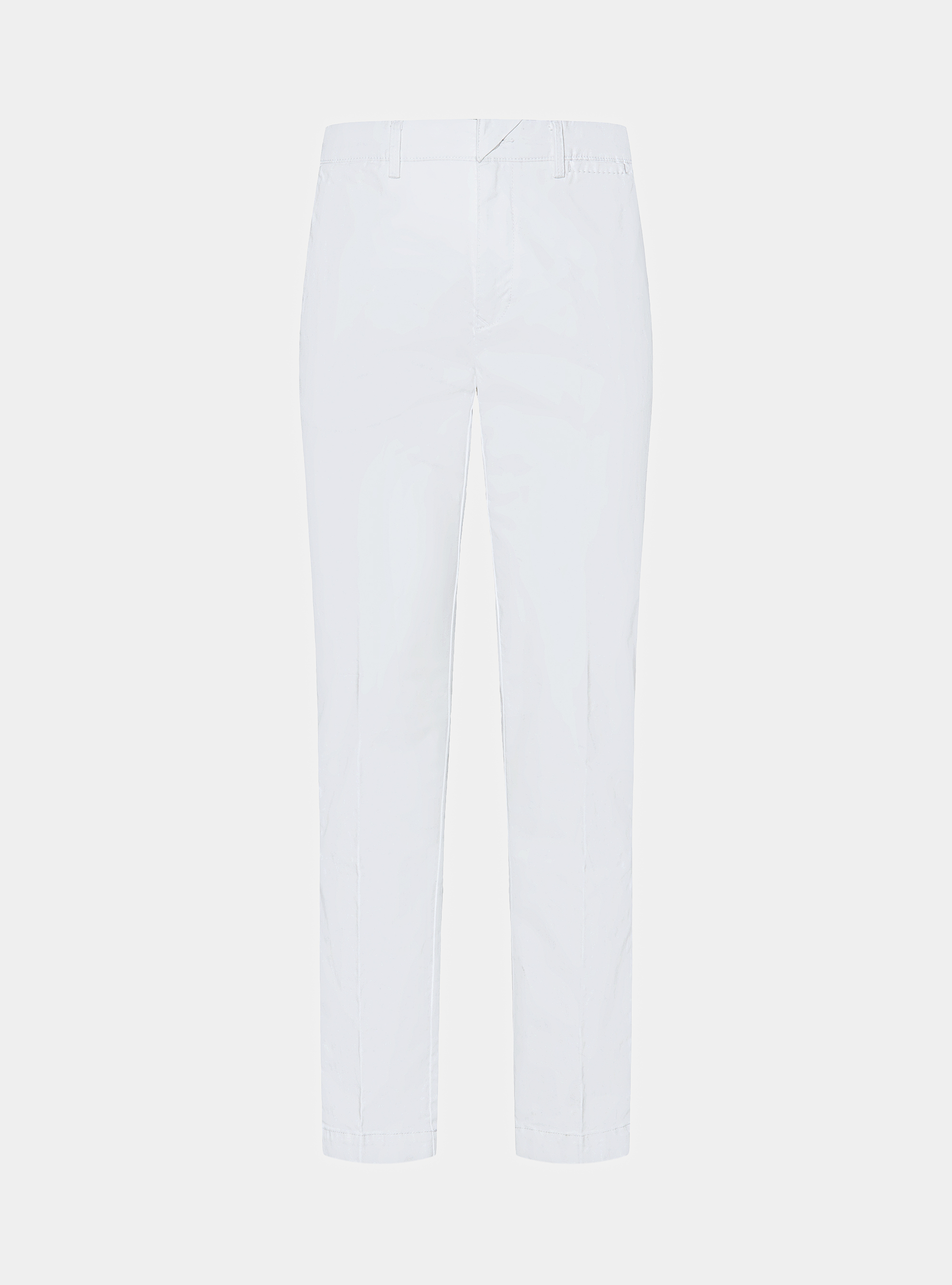 Pantaloni chino slim fit in twill stretch, BIANCO