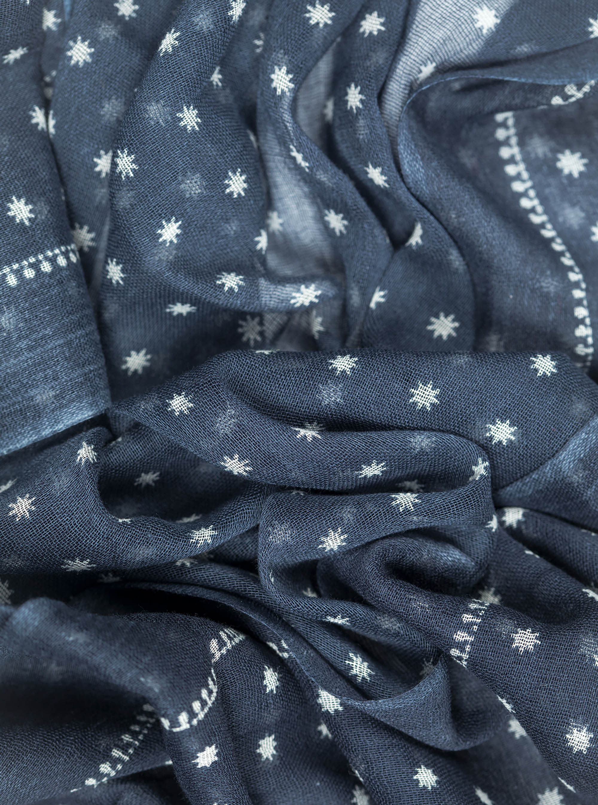 Little flower patterned scarf, BASALT