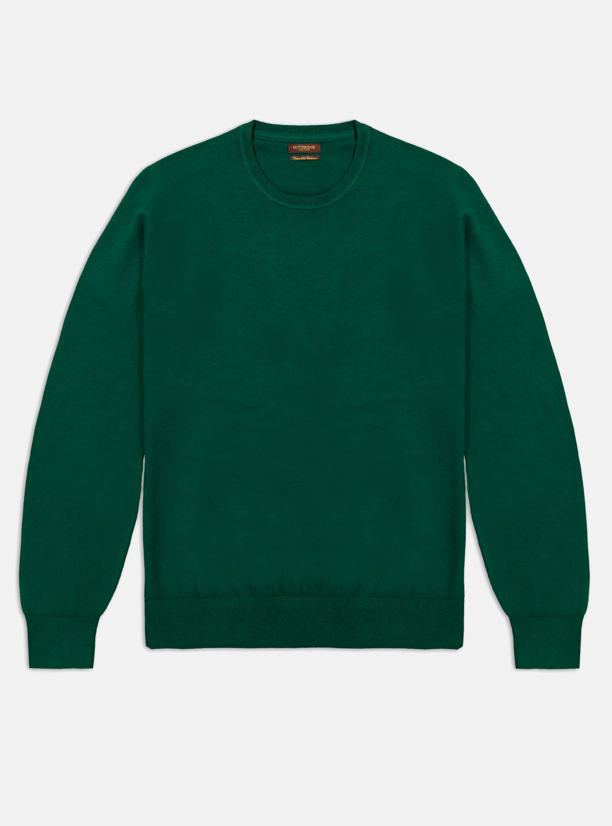 Maglia girocollo in cotone seta cashmere, VERDE
