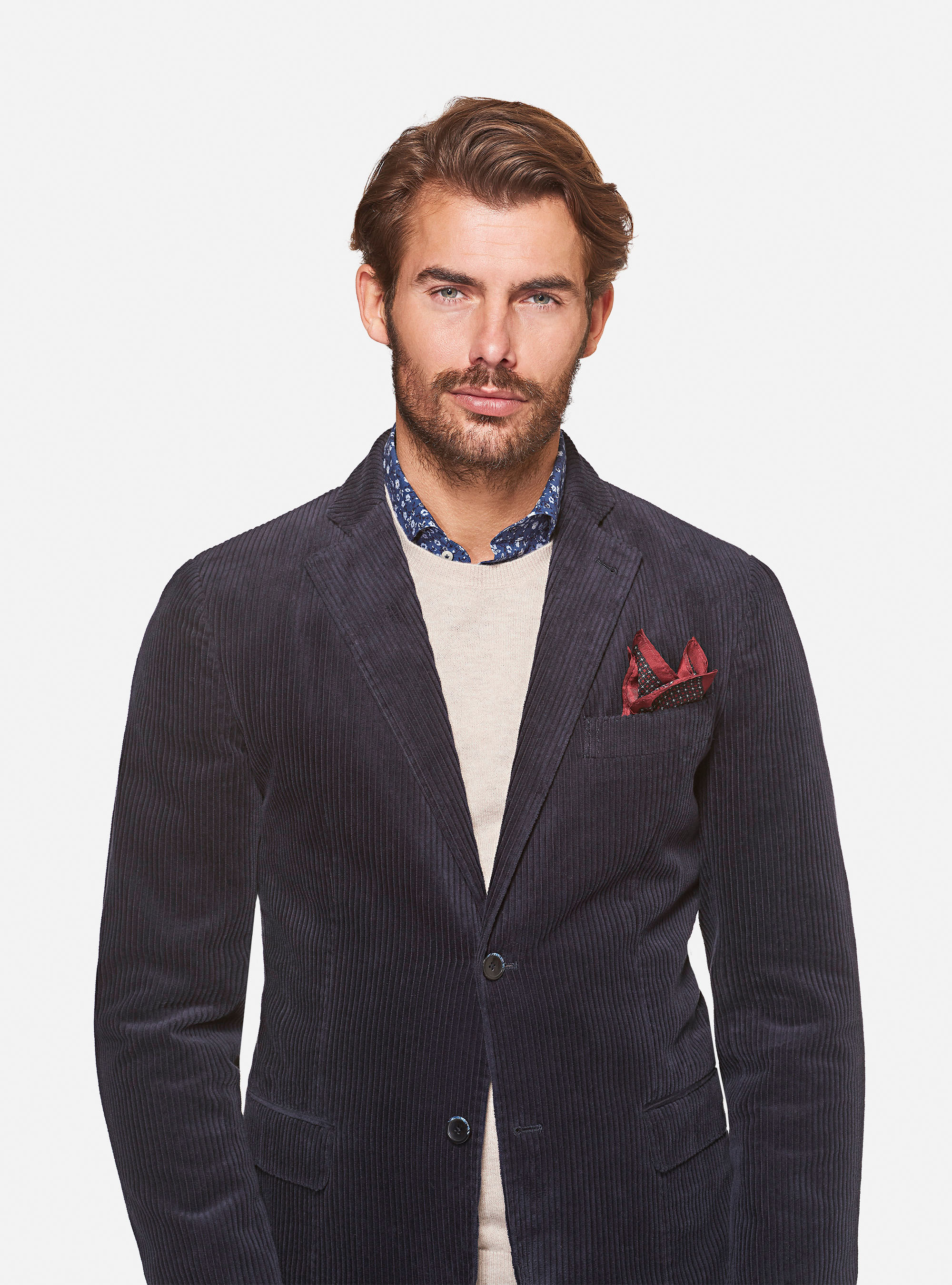 Giacca monopetto in velluto, BLU NAVY