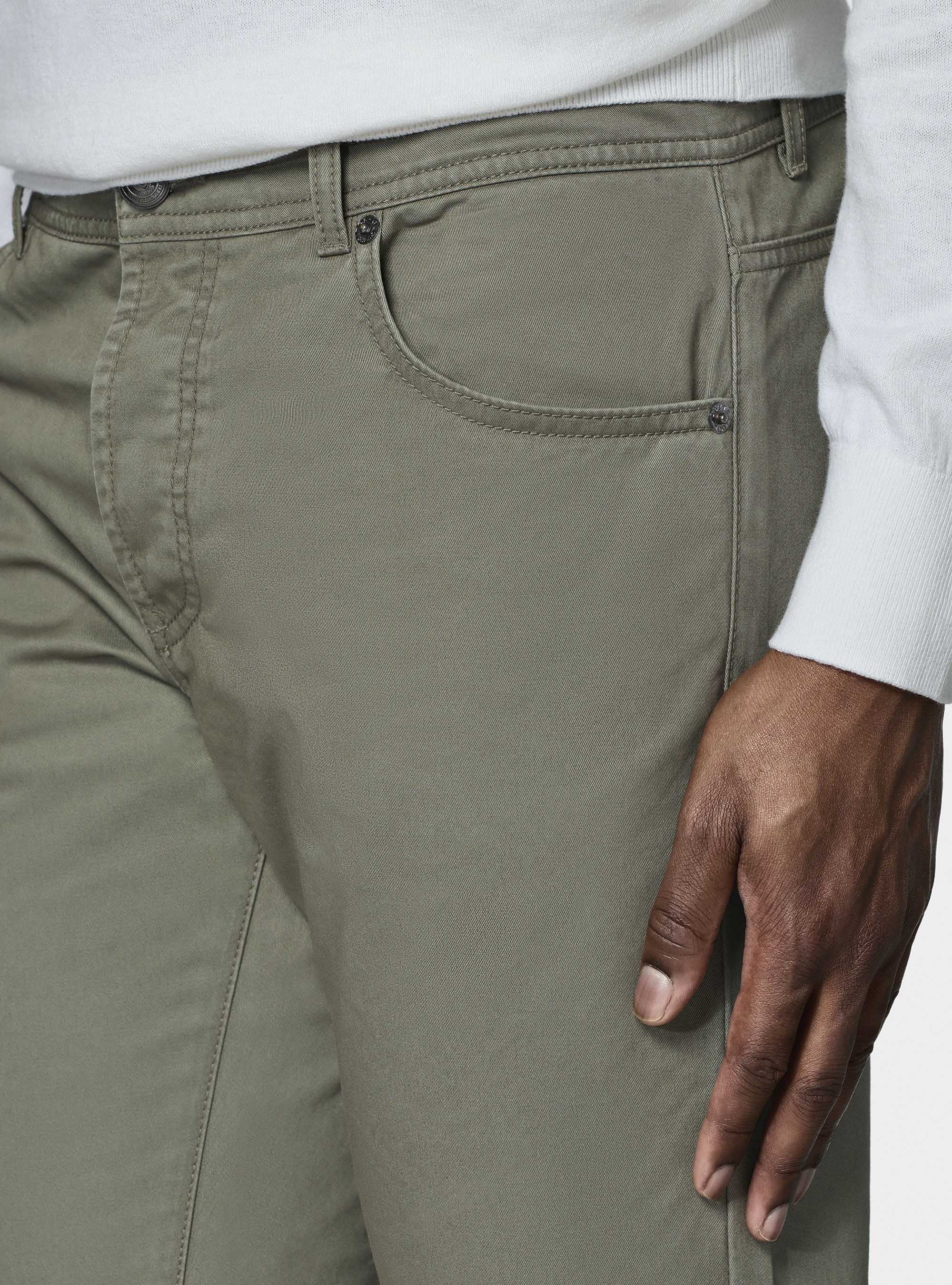 Pantaloni 5 tasche in twill di cotone, SALVIA 0602C