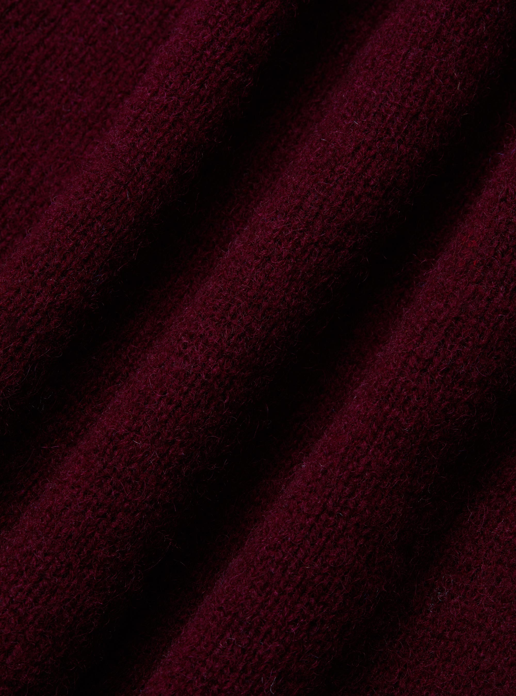 Cardigan in maglia in lana shetland, BORDEAUX