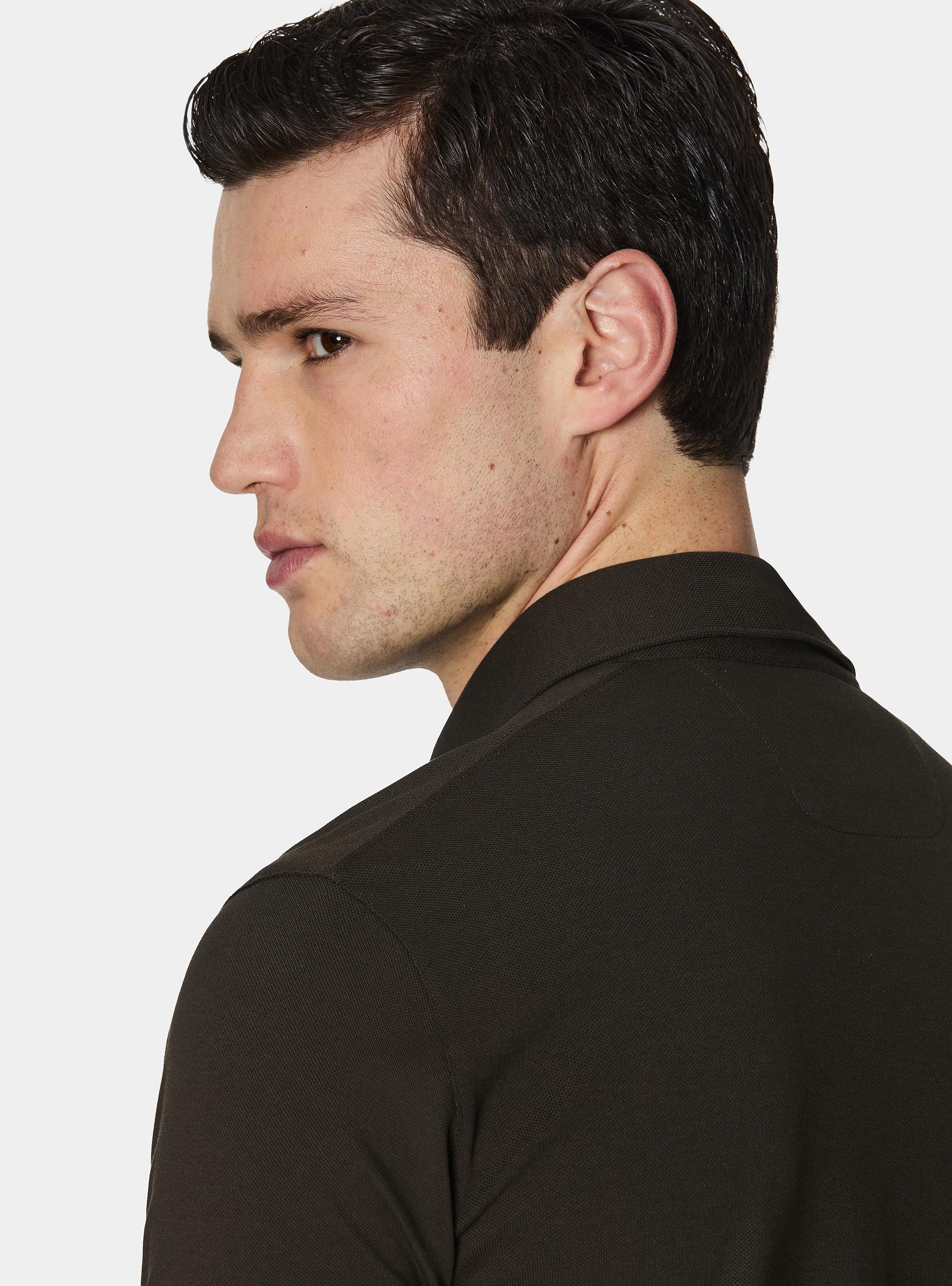 GT01 stretch pique polo shirt, BROWN