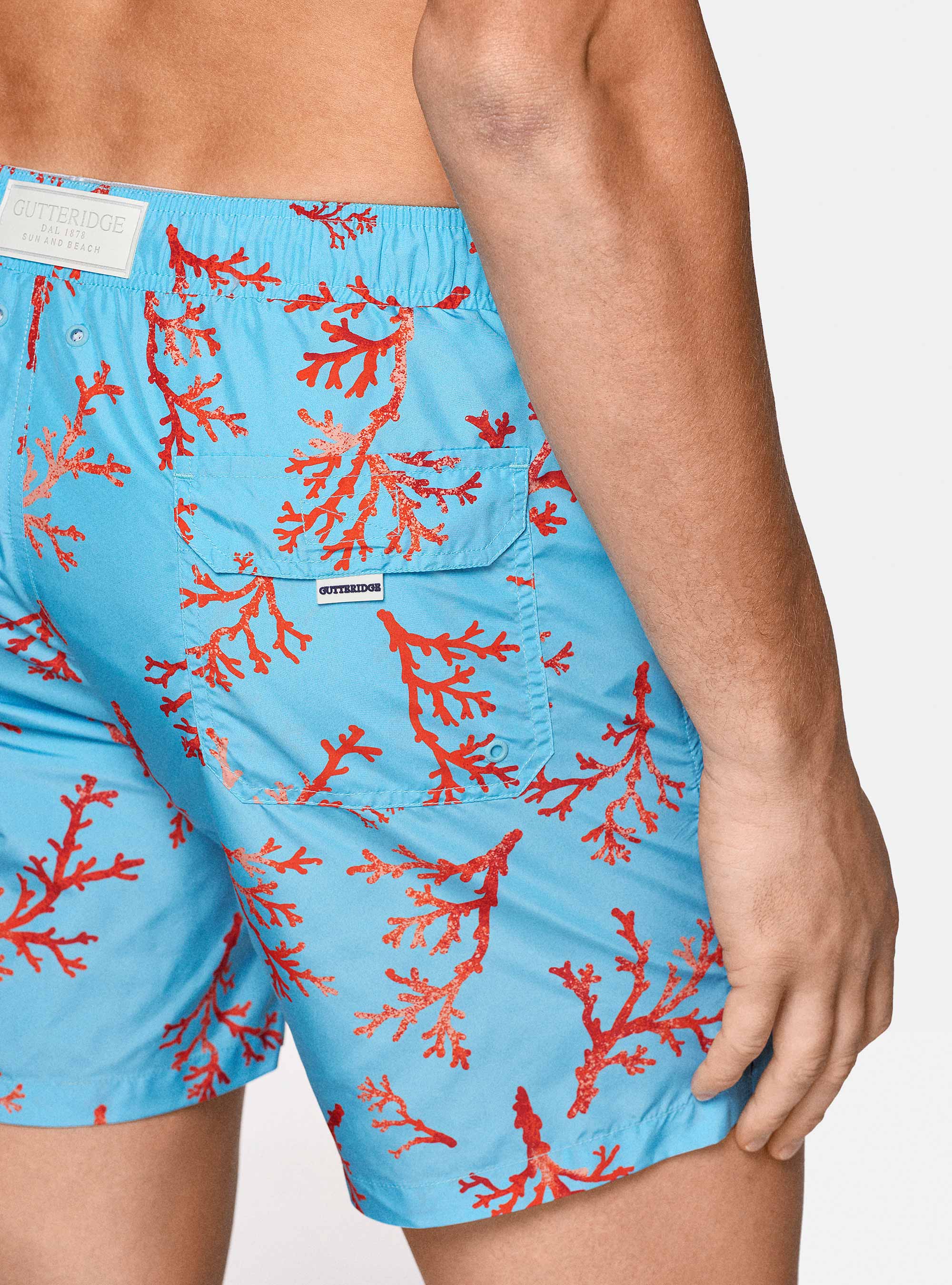 Badeanz&uuml;ge mit Korallendruck, AZZURRO 0282C