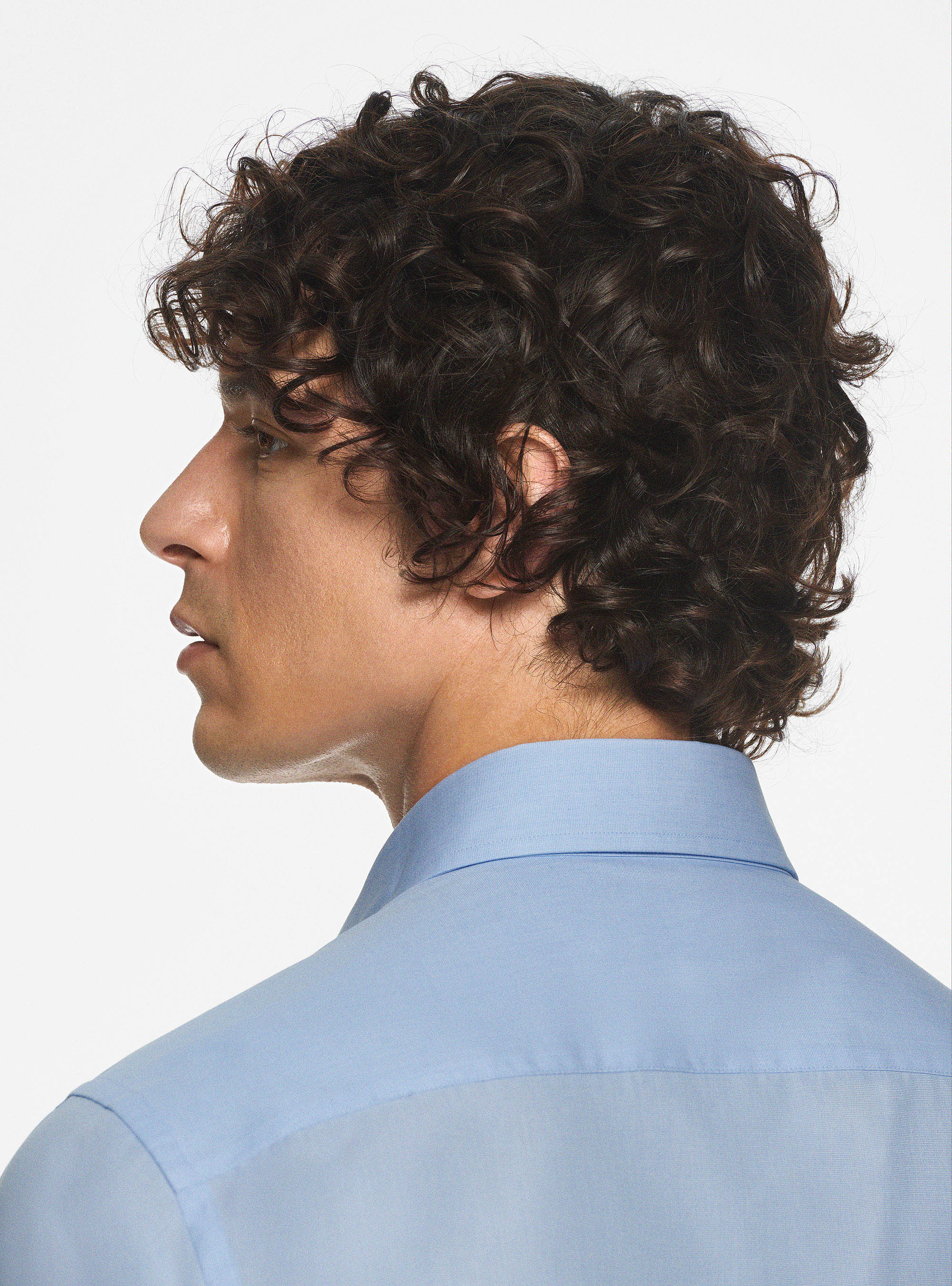 Cotton shirt fil a fil, LIGHT BLUE